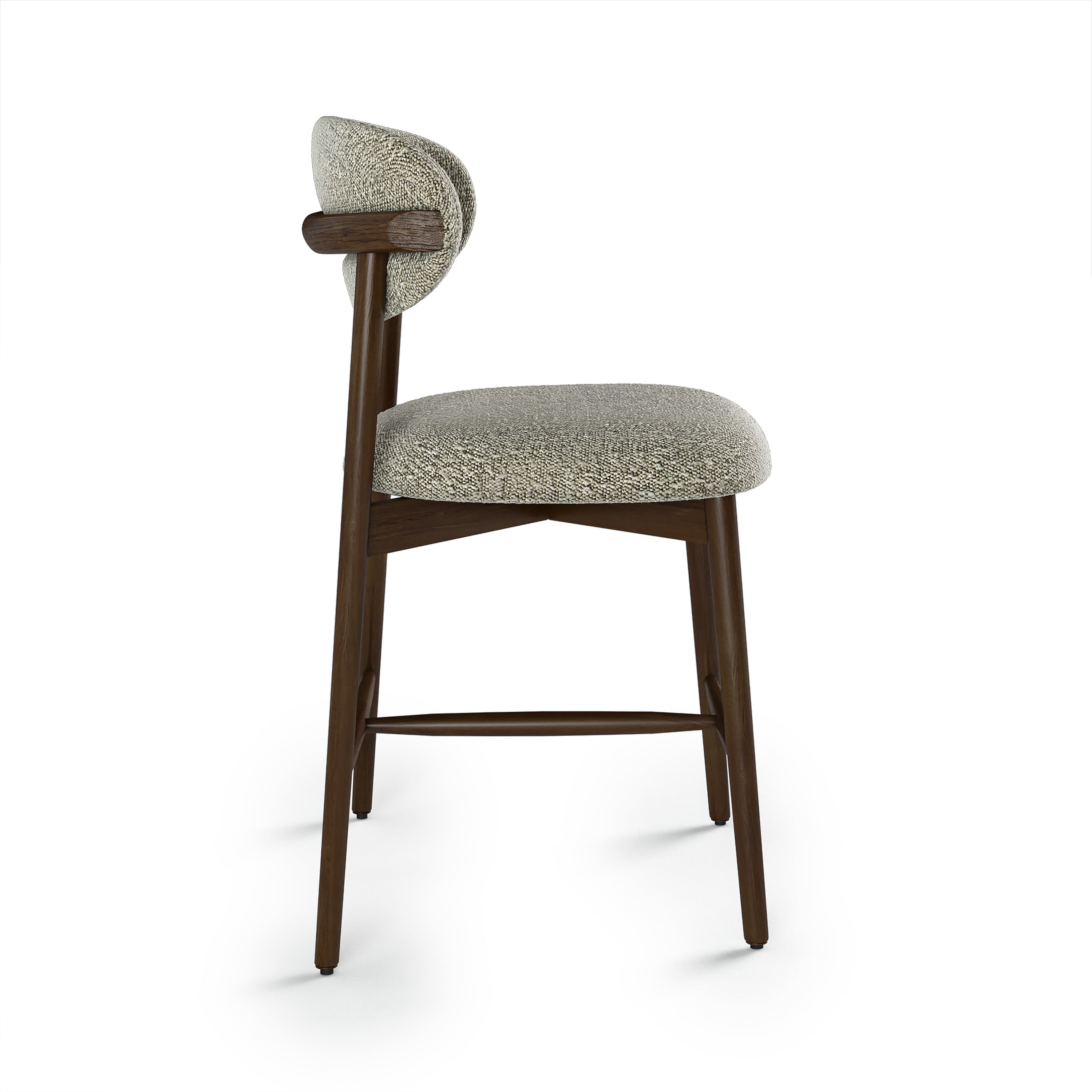 Set of 2 Hayes Moss Green Boucle Bar Stools