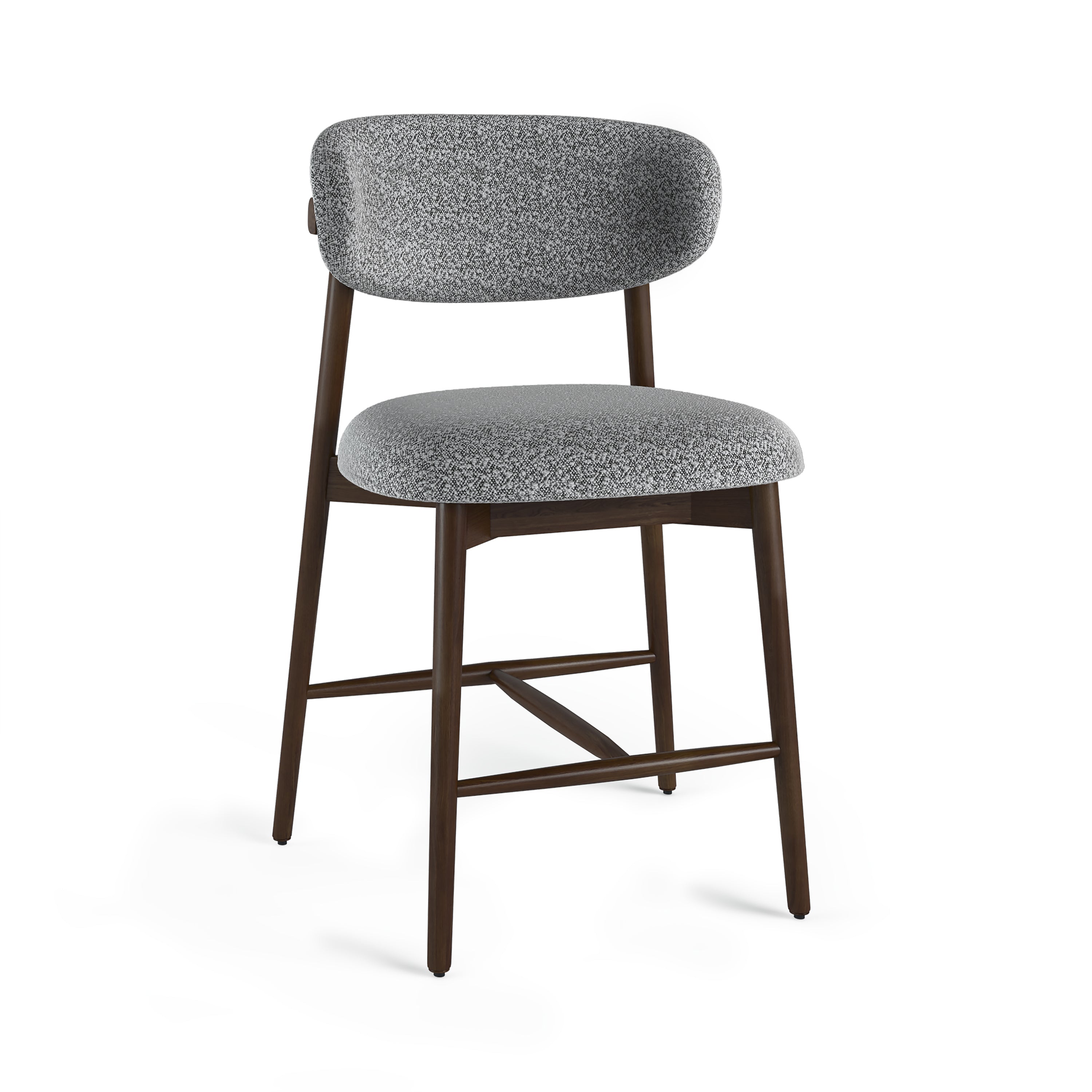 Set of 2 Hayes Grey Boucle Bar Stools