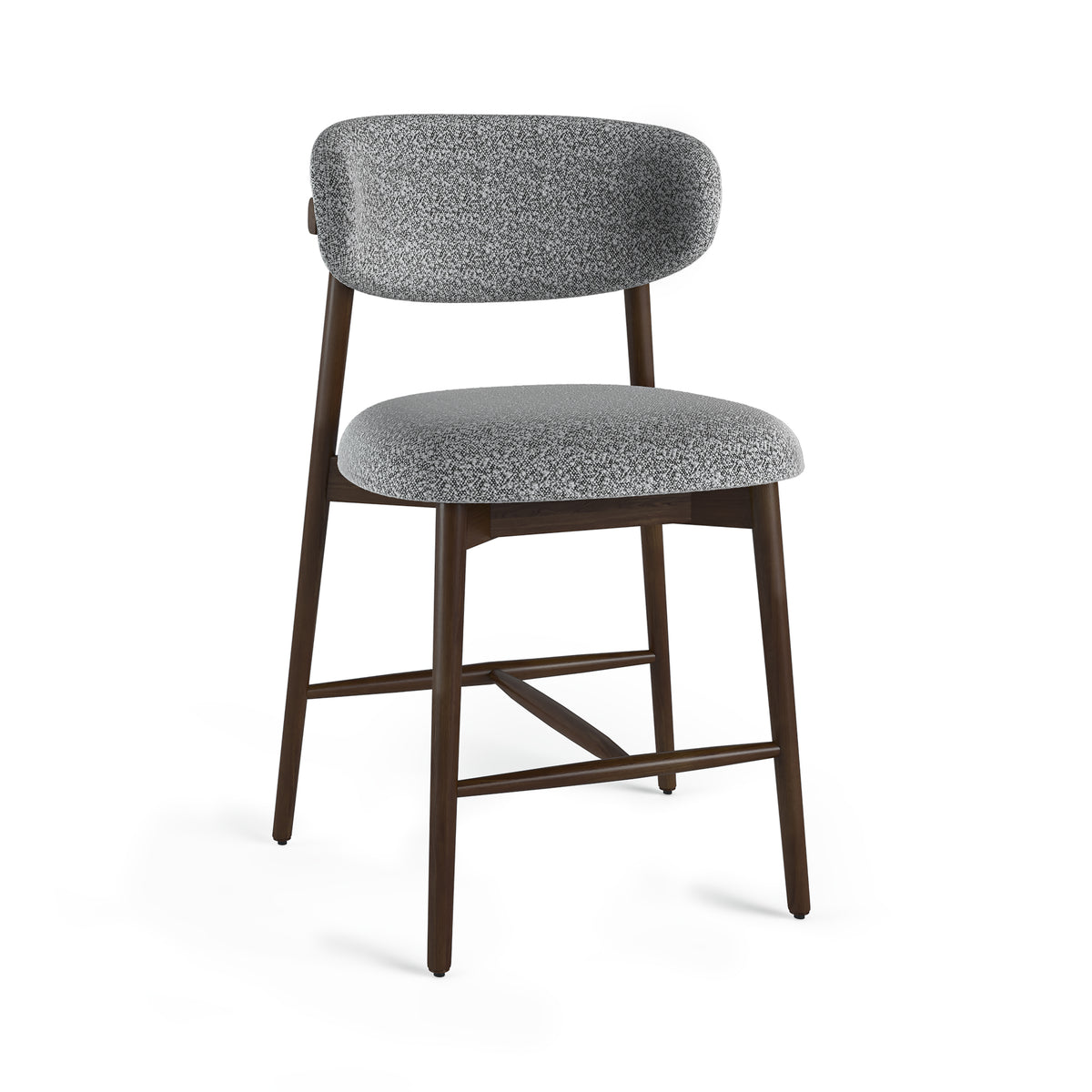 Set of 2 Hayes Grey Boucle Bar Stools