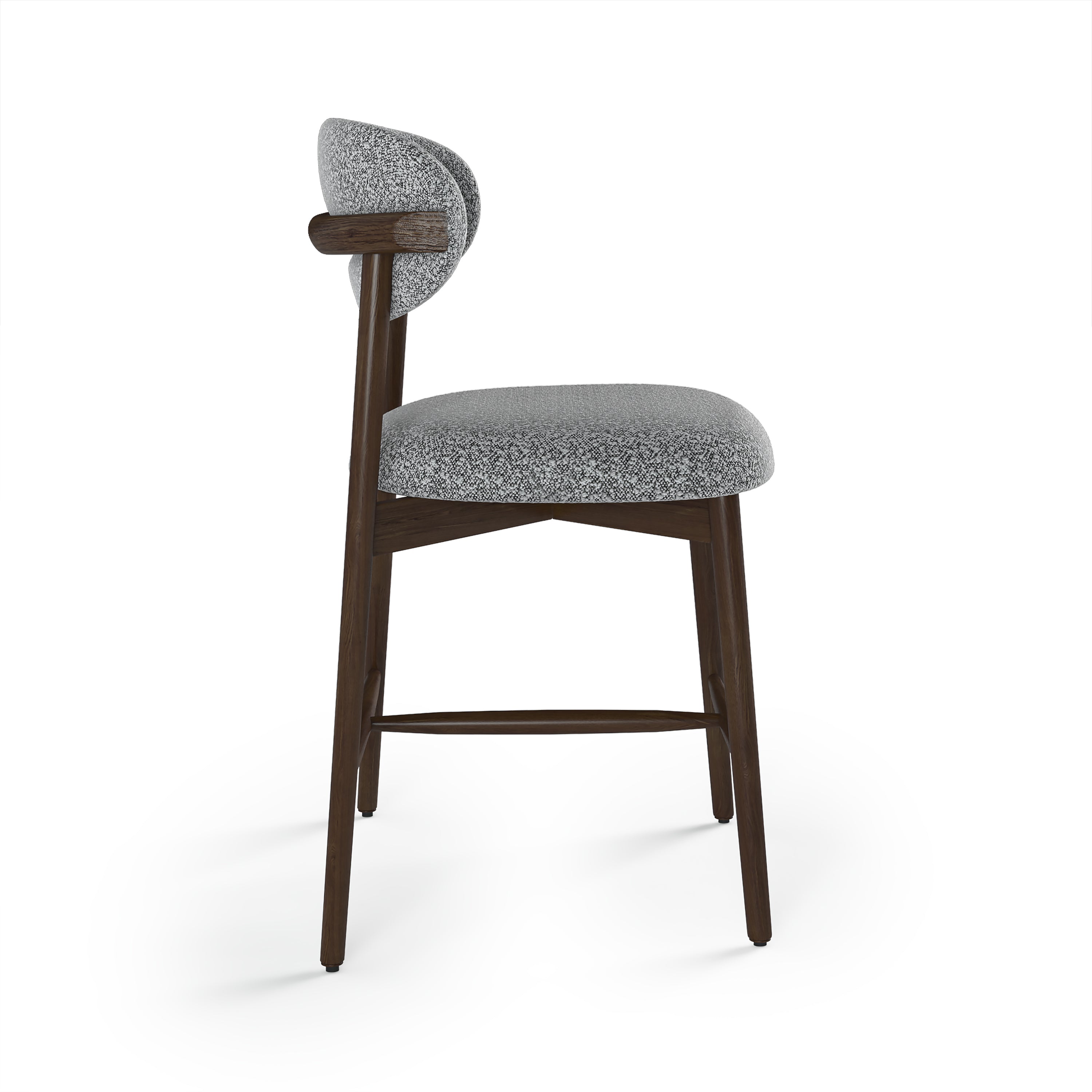 Set of 2 Hayes Grey Boucle Bar Stools