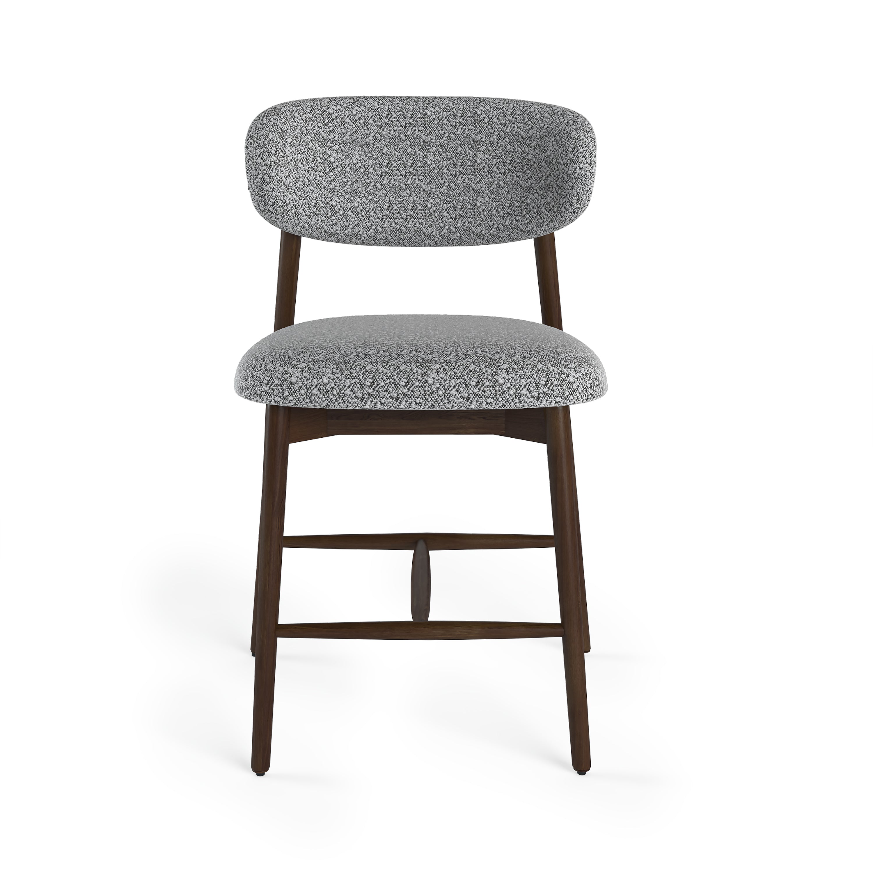 Set of 2 Hayes Grey Boucle Bar Stools