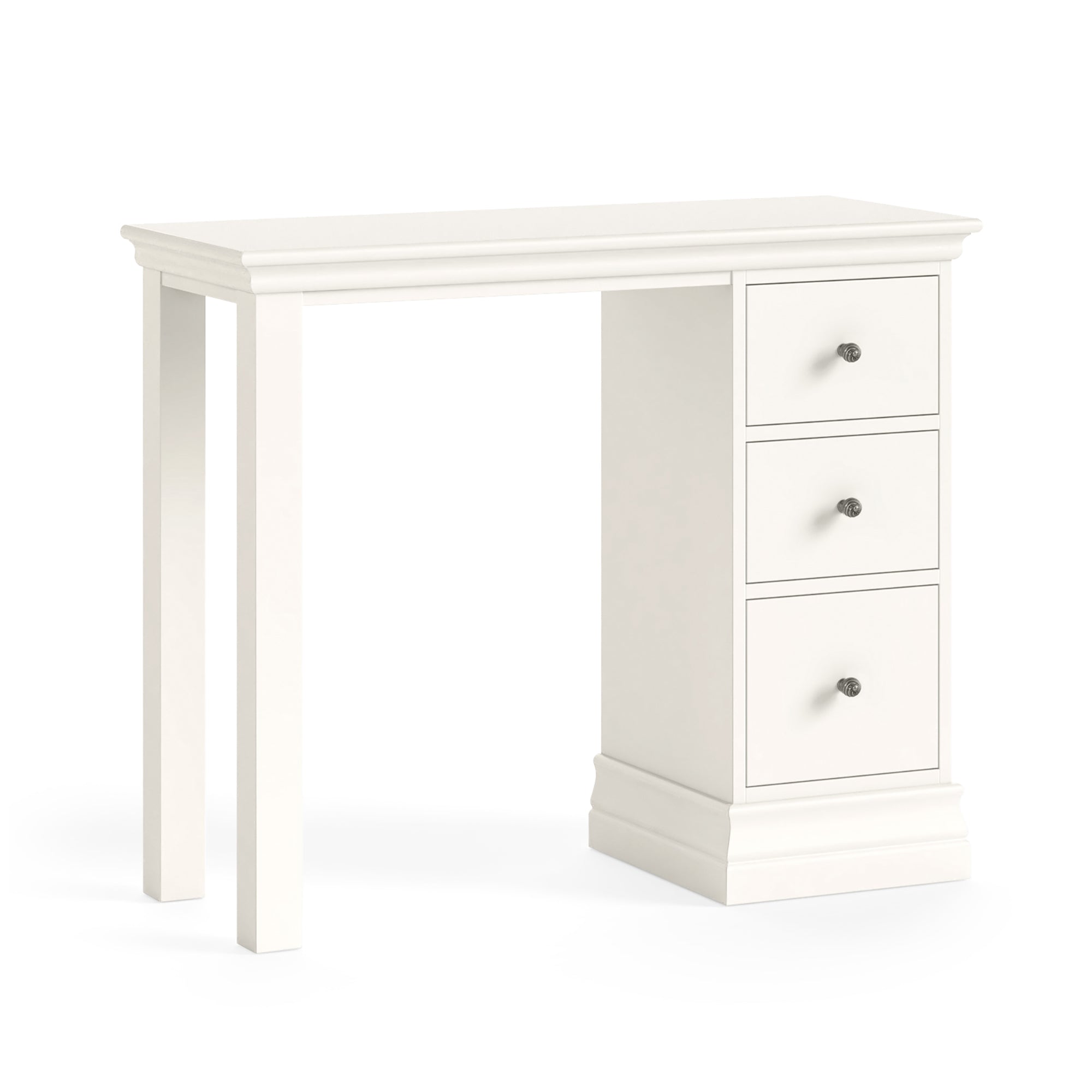 Burgundy Coconut Milk Single Pedestal Dressing Table