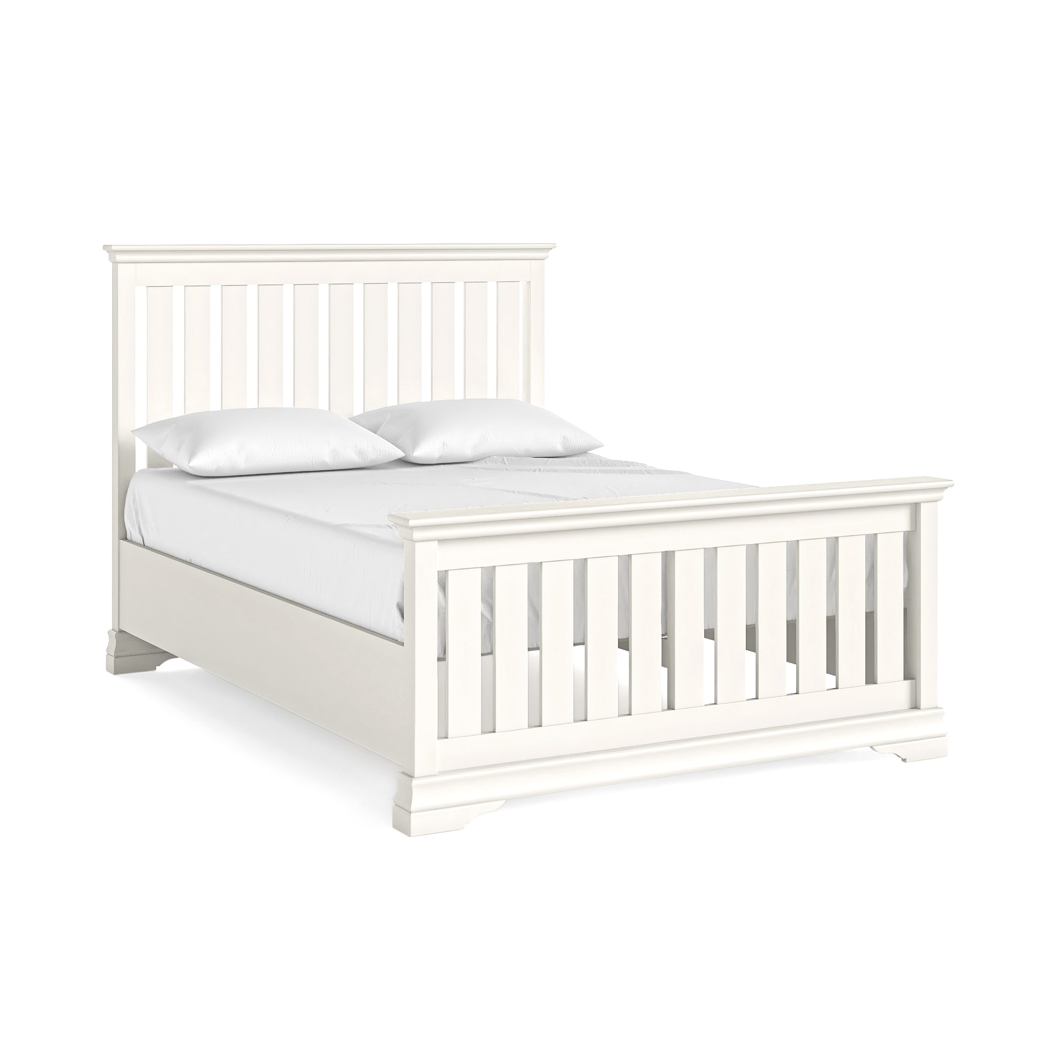 Burgundy Coconut Milk Double High Foot End Slatted Bed