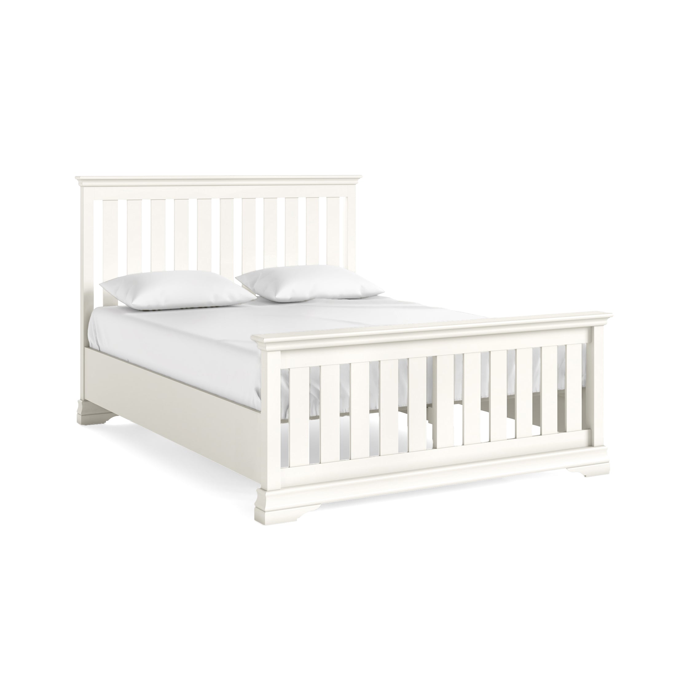 Burgundy Coconut Milk King Size High Foot End Slatted Bed