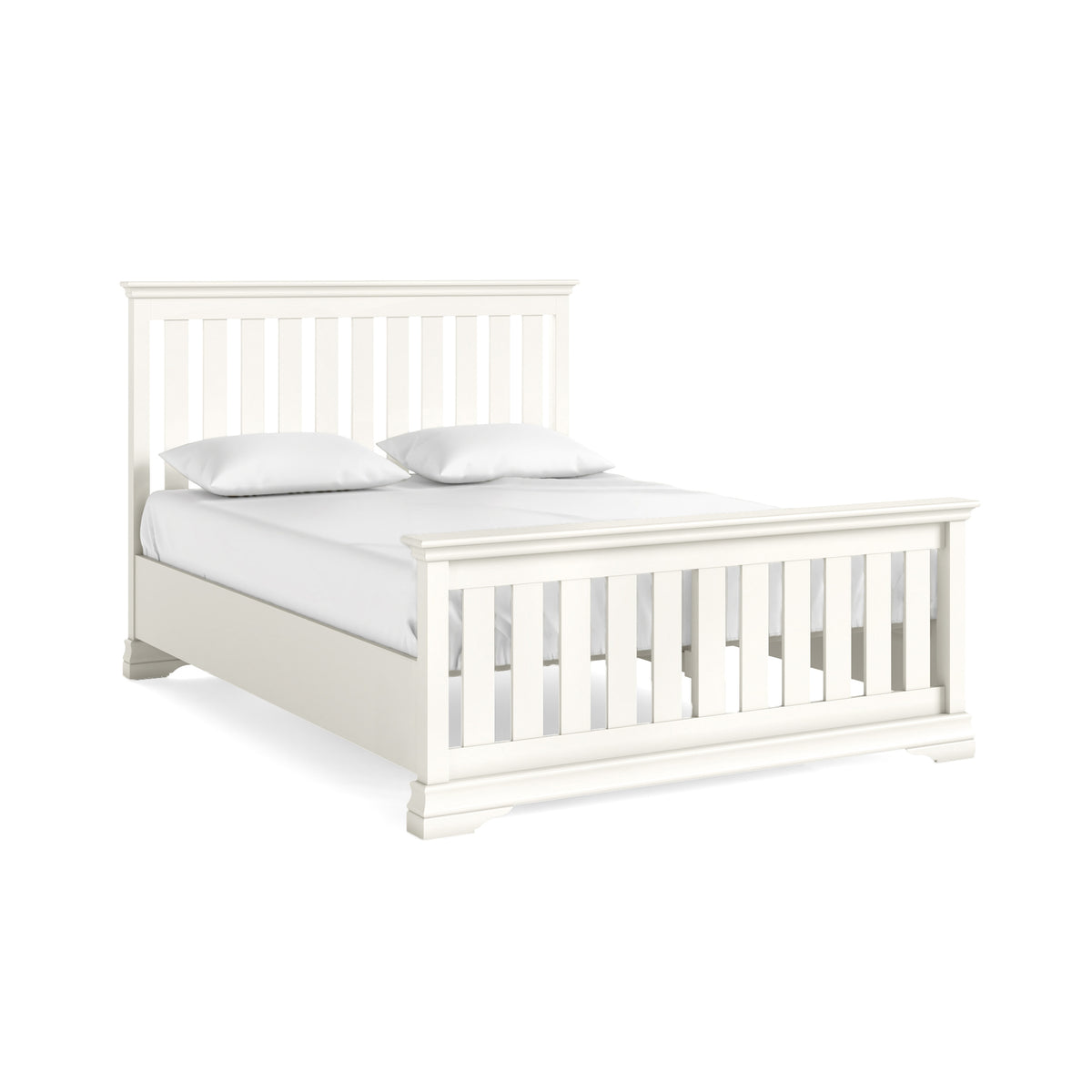 Burgundy Coconut Milk King Size High Foot End Slatted Bed