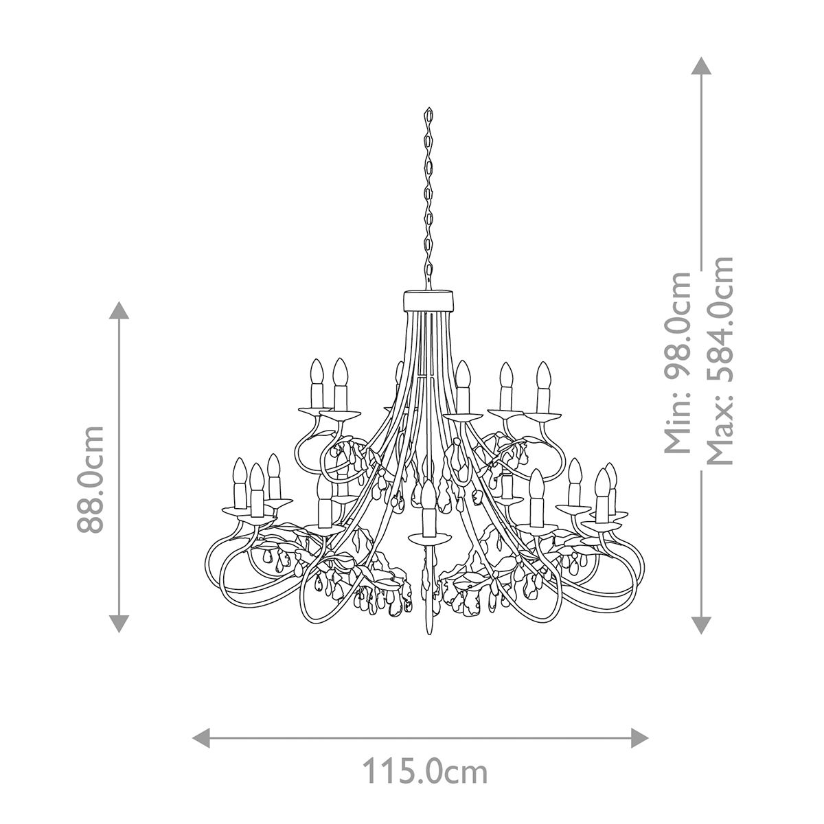 Delphine 18 Light Chandelier - Silver & Gold
