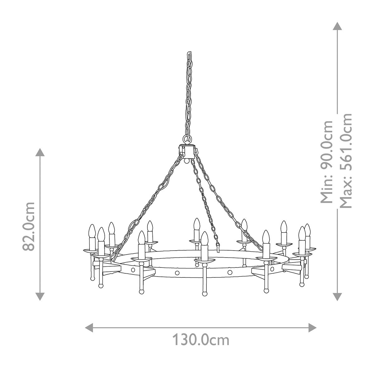 Kensington 1Double Chandelier - Bronze