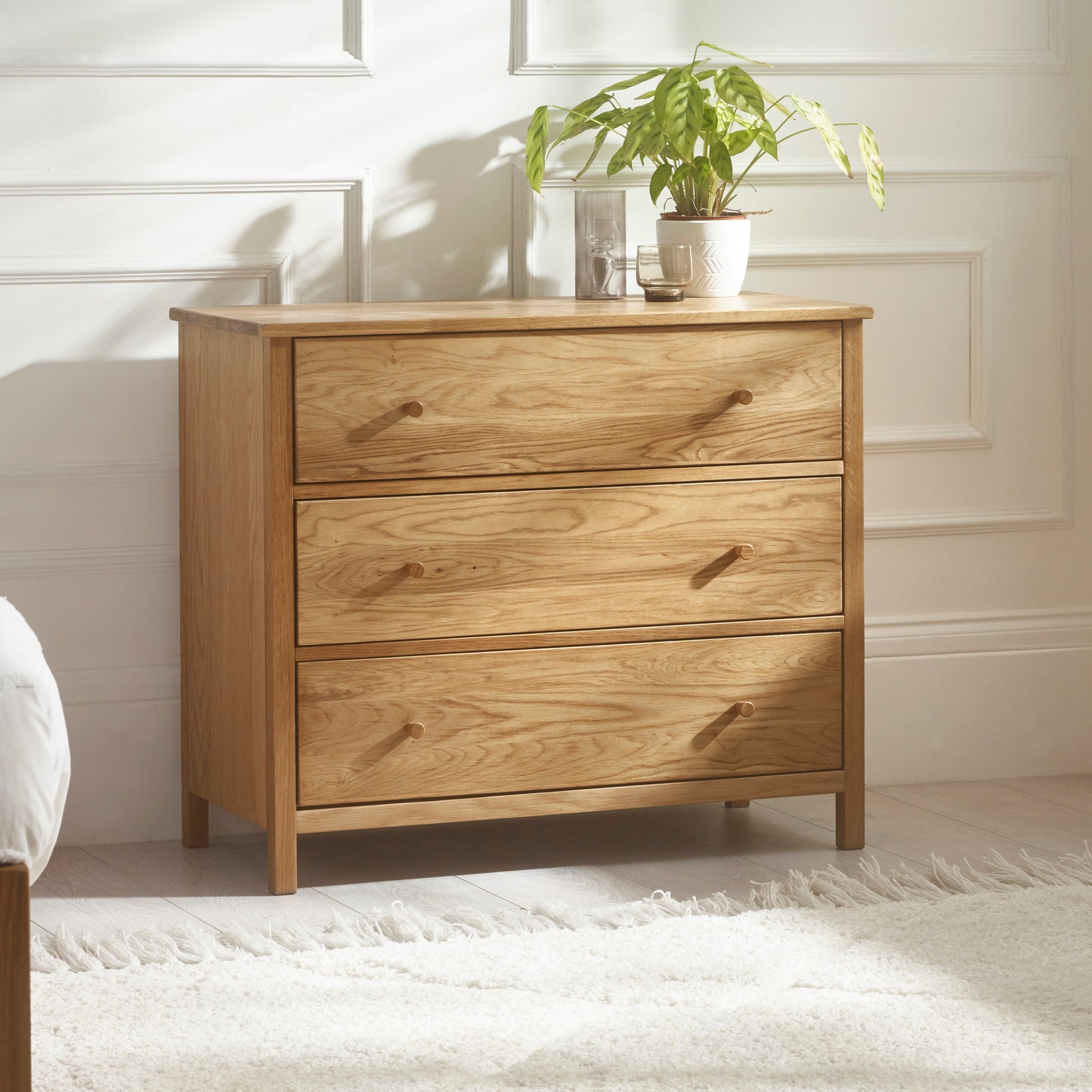 Osborne Solid Oak Wood Chest of Drawers | 3 Drawers