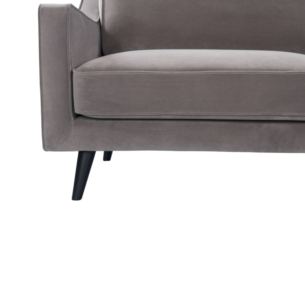 Daffy Stone Grey Velvet Sofa | 2-3 Seater