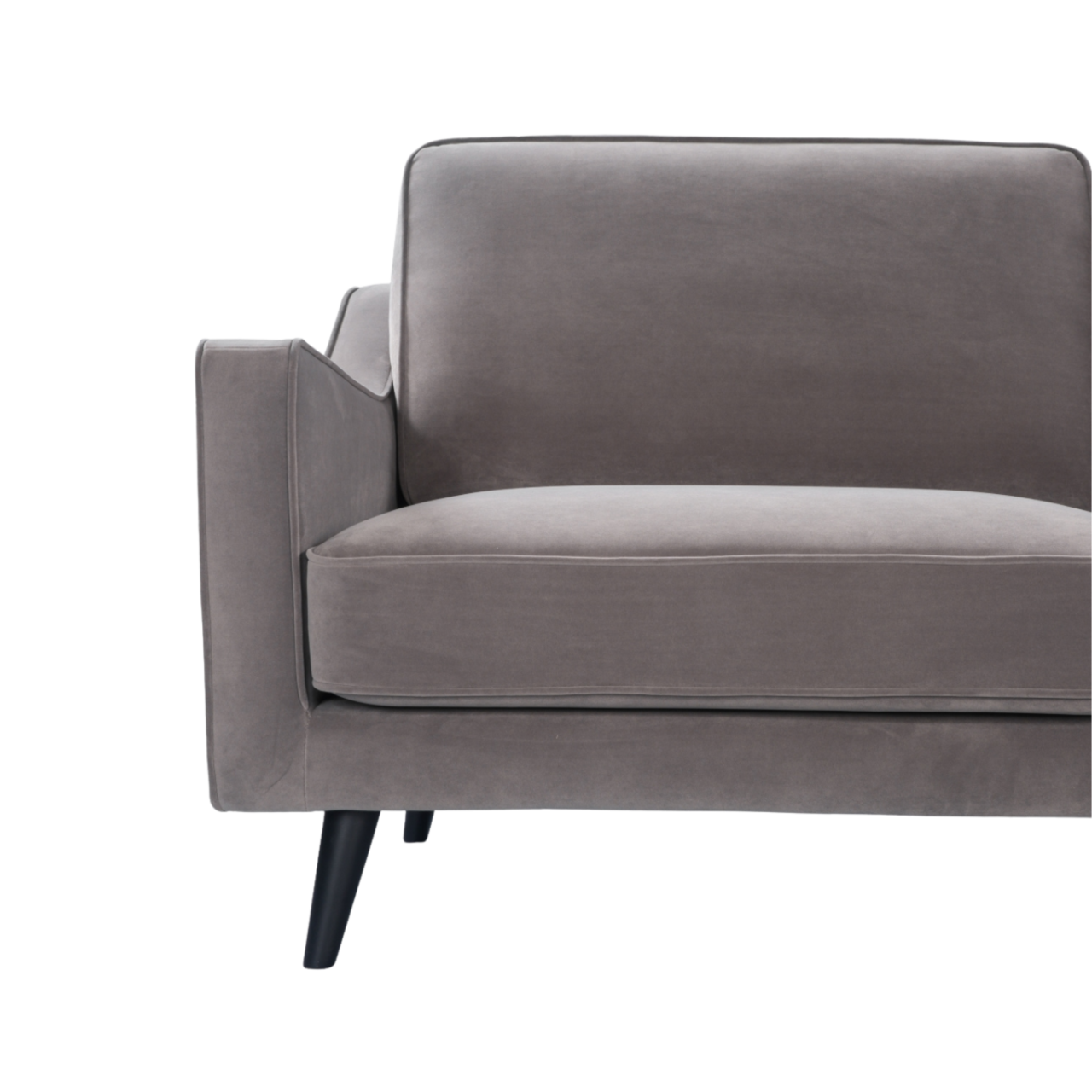 Daffy Stone Grey Velvet Sofa | 2 Seater