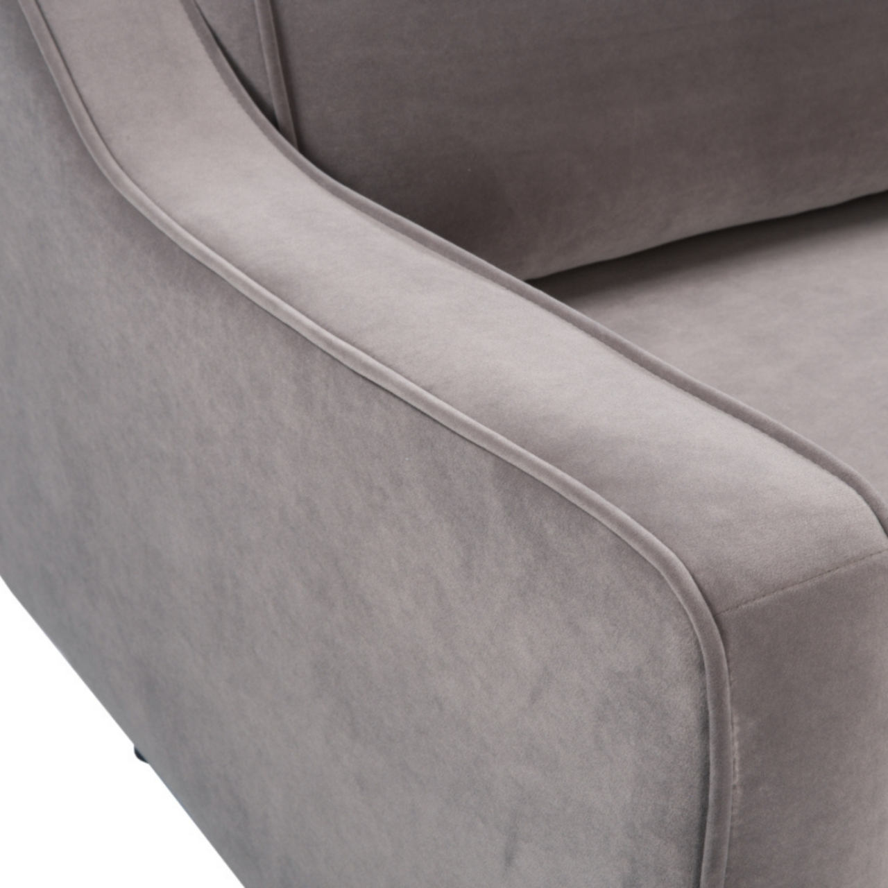 Daffy Stone Grey Velvet Sofa | 2-3 Seater