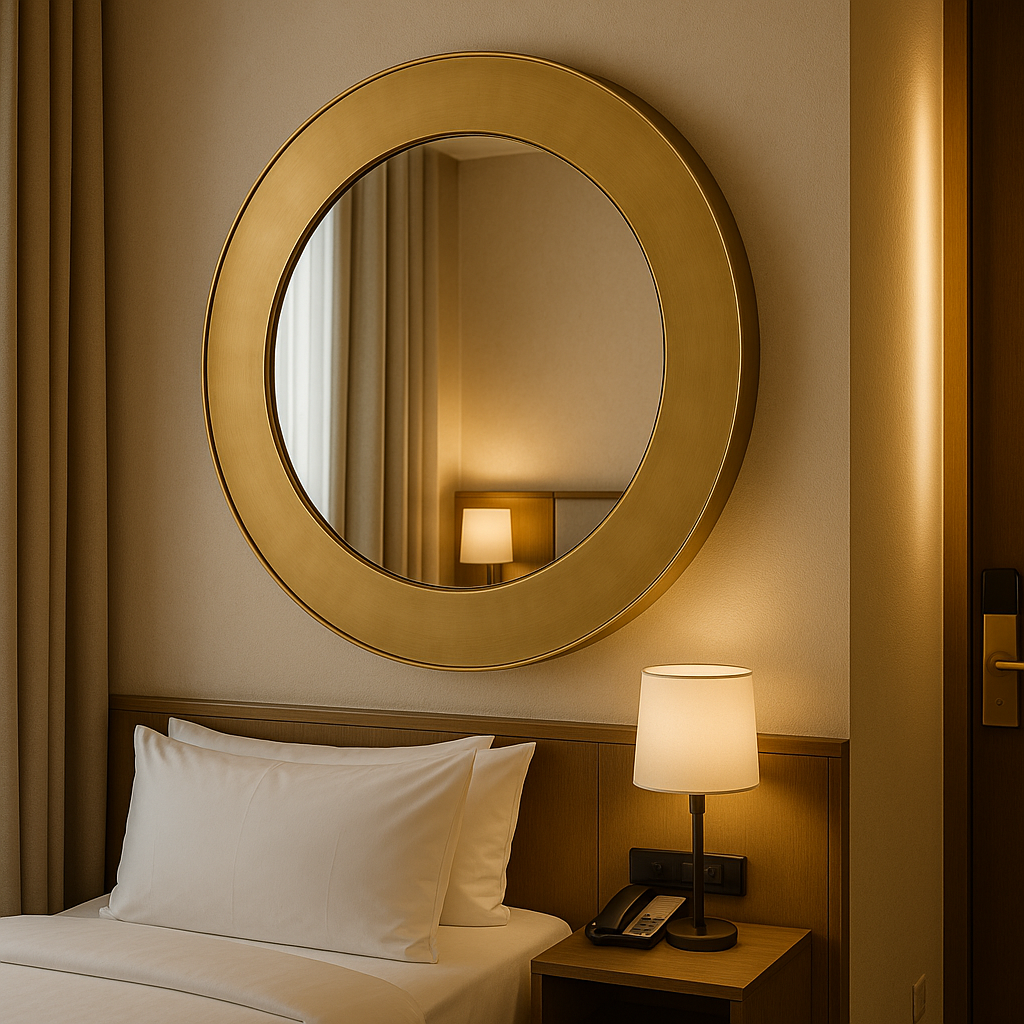 Camden Brushed Brass Round Mirror