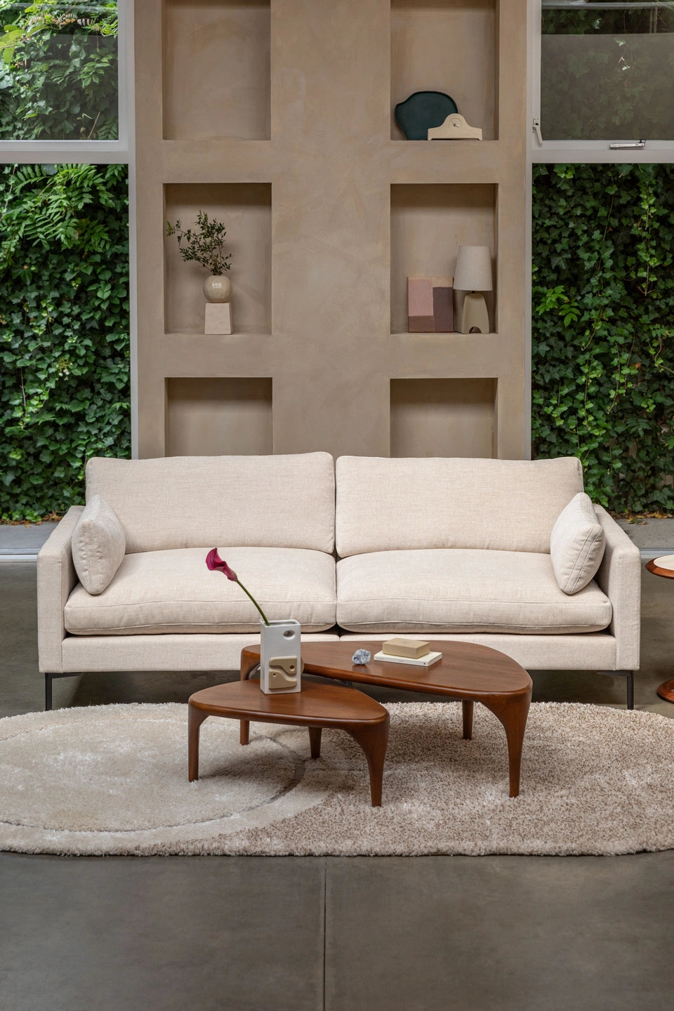 Zuiver Set of 2 Isla Walnut Brown Wood Coffee Table Nest