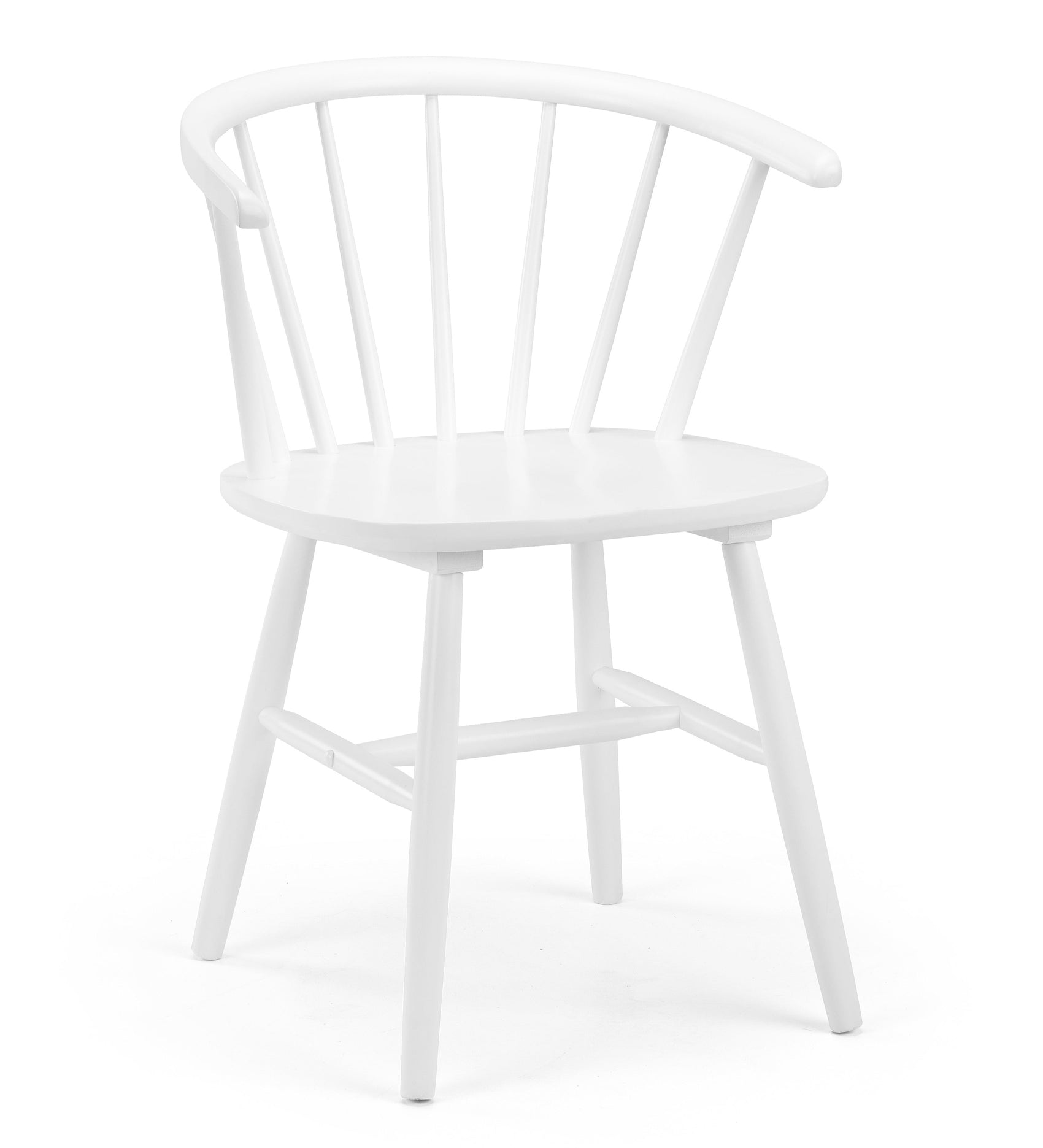 Set of 2 Adeline Scandi White Wood Dining Chairs