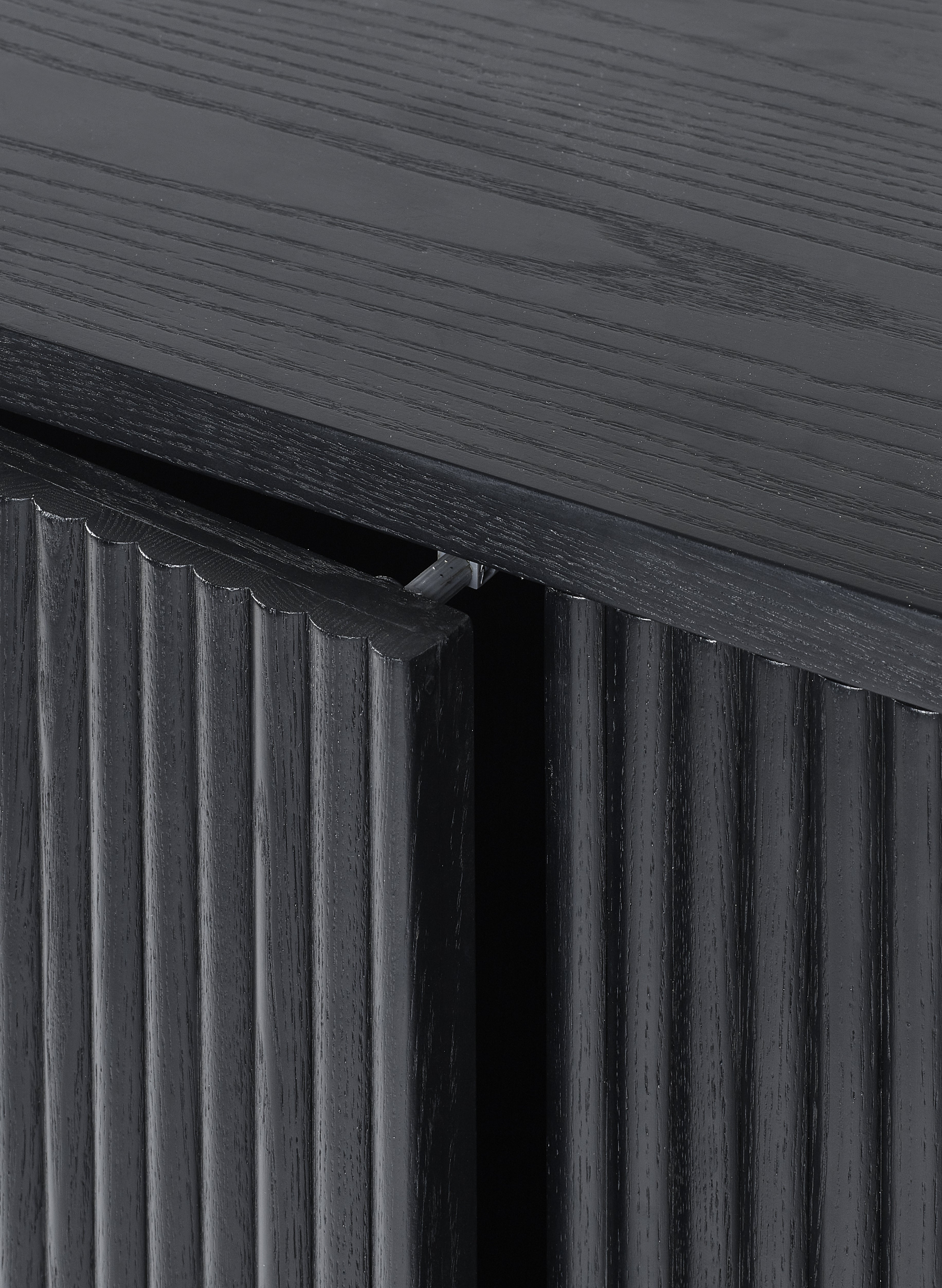 Como Reeded Black Wood Sideboard