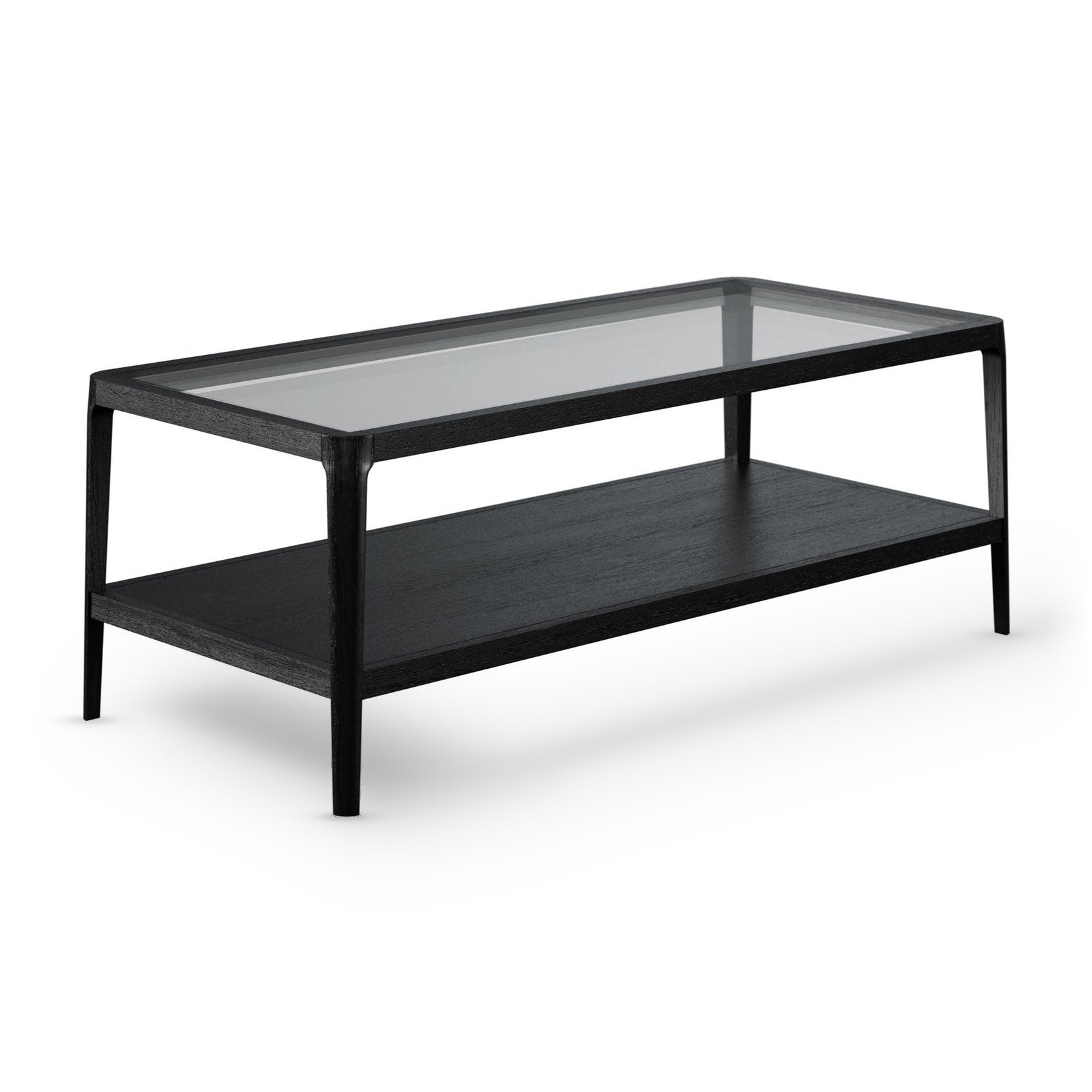 DI Designs Abberley Black Oak Wood & Glass Rectangle Coffee Table
