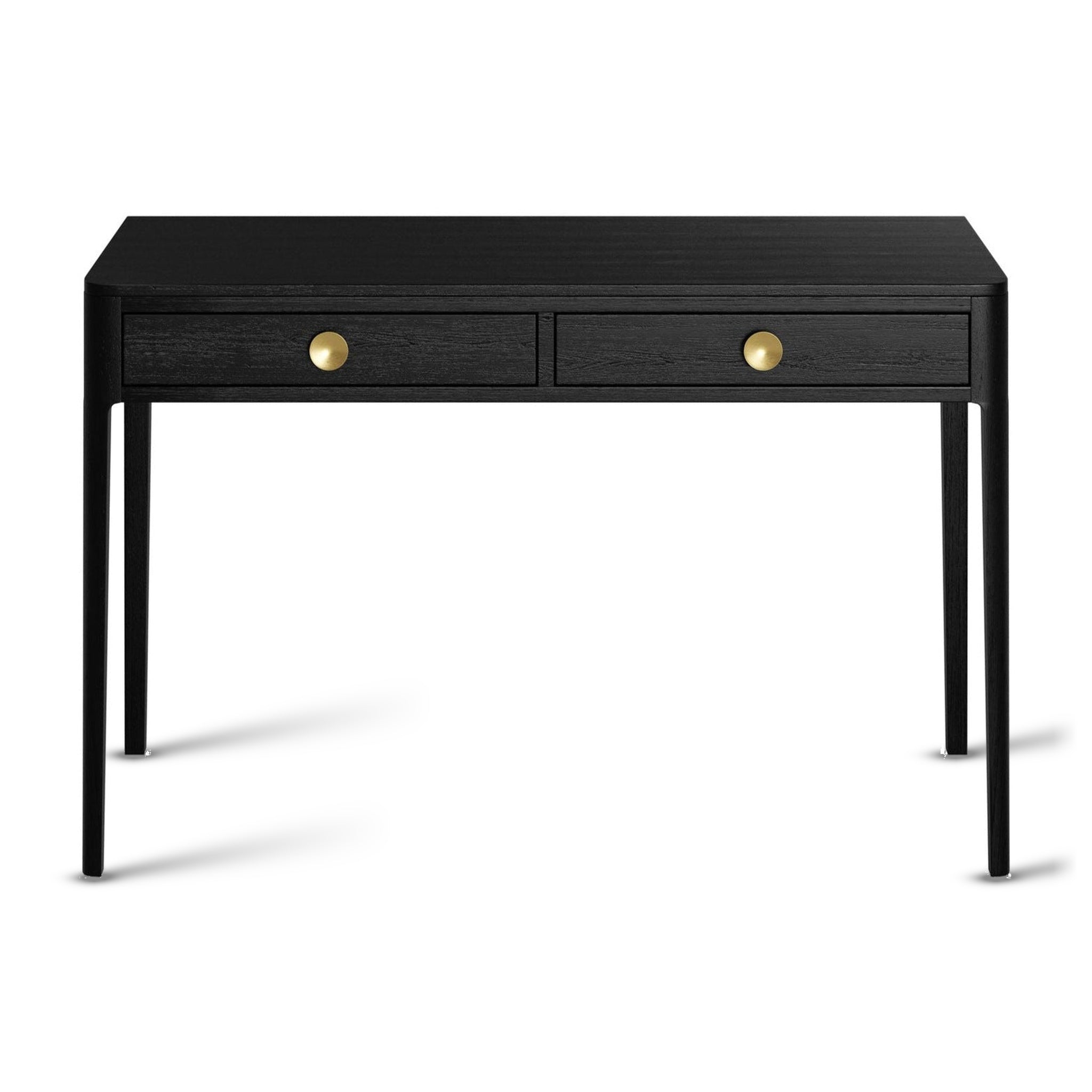 DI Designs Abberley Black Oak Wood & Gold Desk