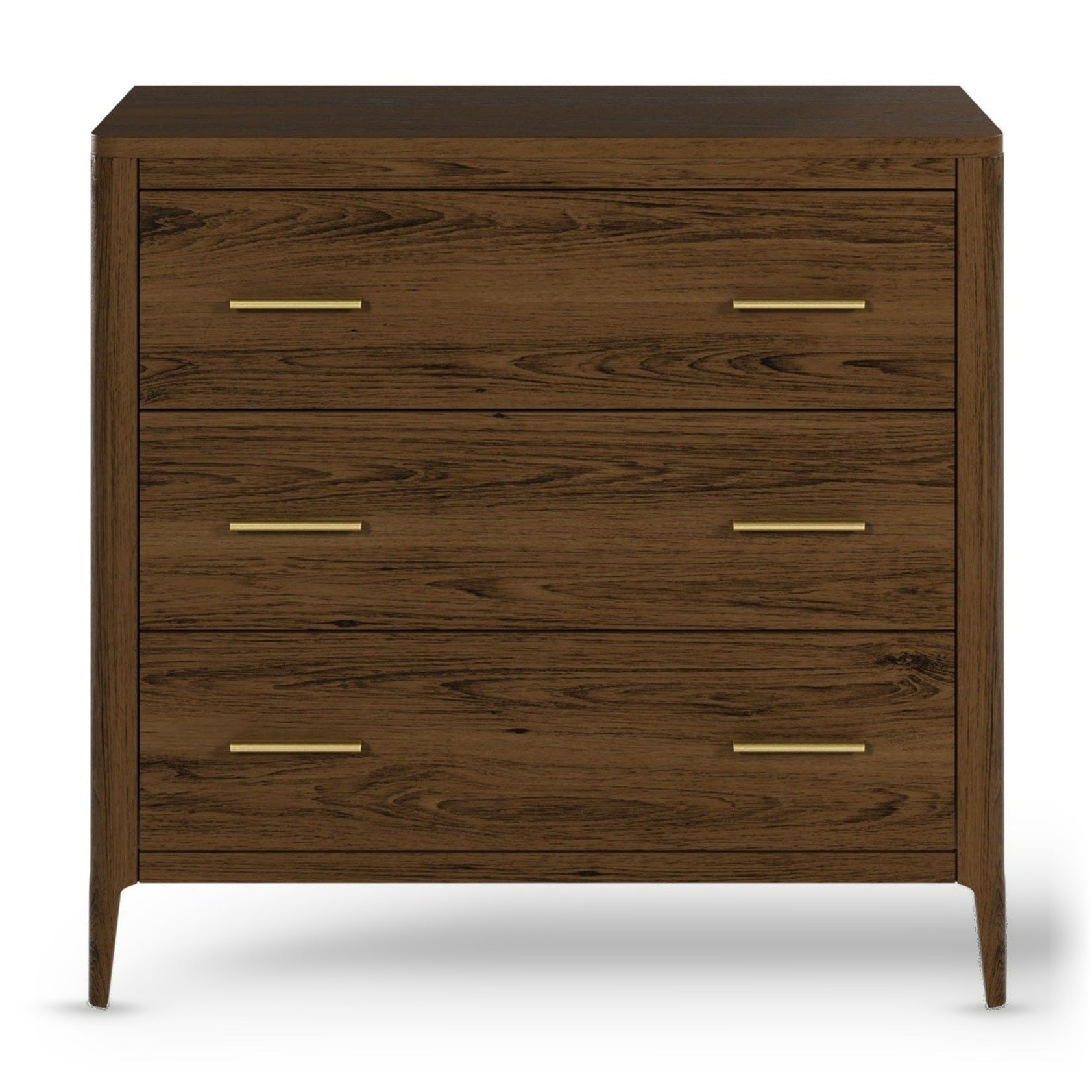 DI Designs Abberley Brown Oak Wood & Gold Chest of Drawers