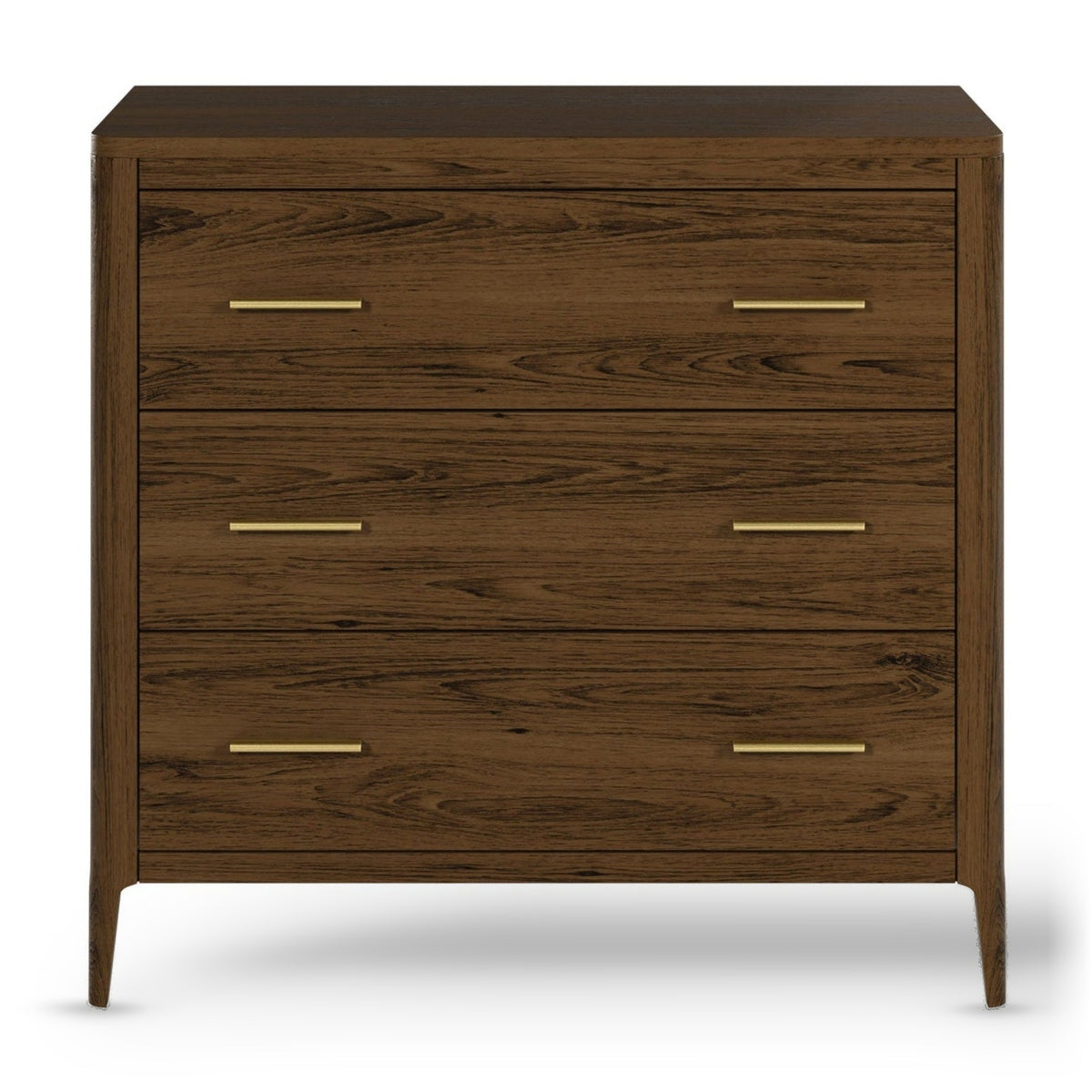 DI Designs Abberley Brown Oak Wood & Gold Chest of Drawers