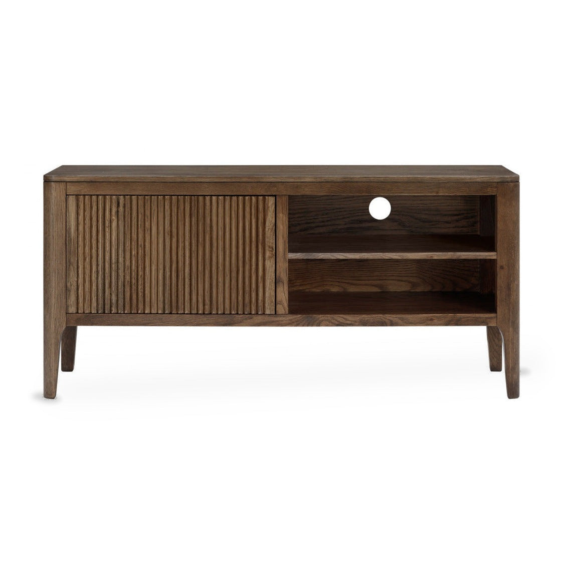 DI Designs Abberley Brown Oak Wood Ribbed TV Unit
