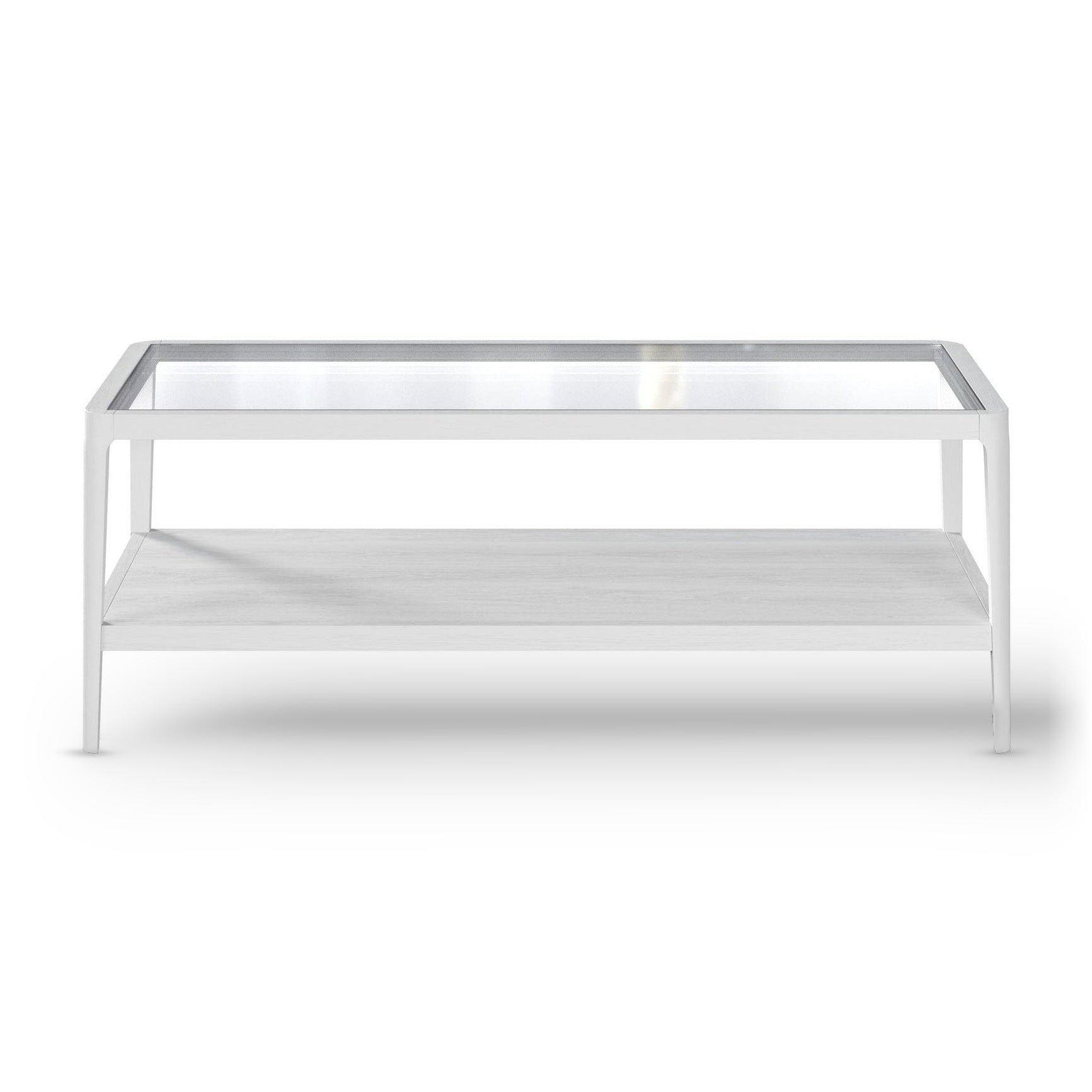 DI Designs Abberley White Oak Wood & Glass Rectangle Coffee Table