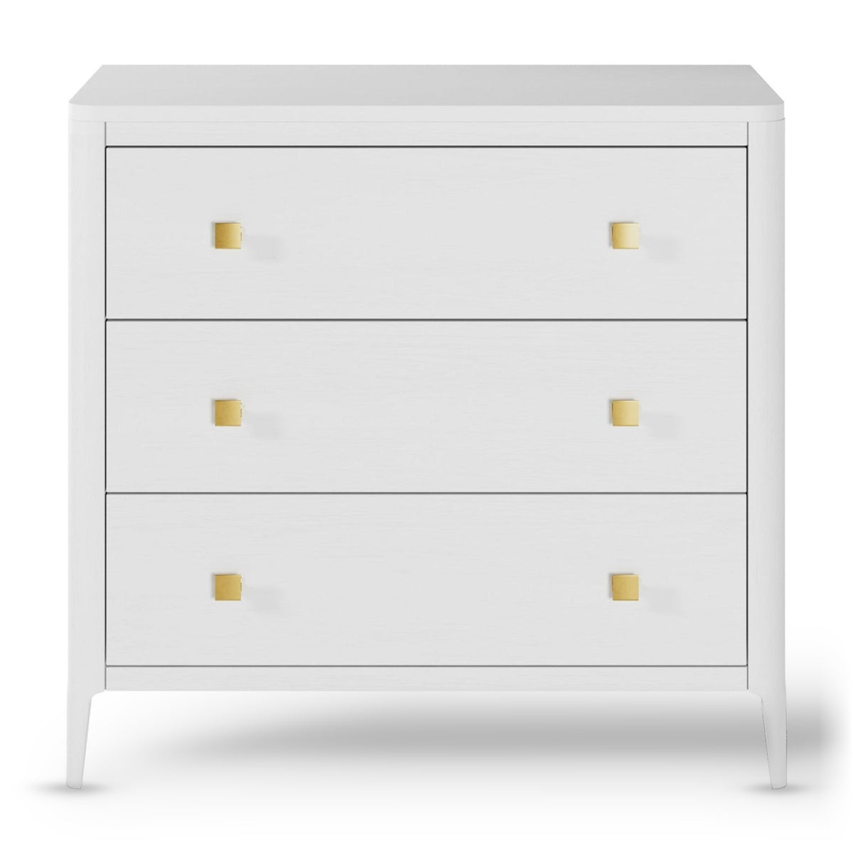 DI Designs Abberley White Oak Wood & Gold Chest of Drawers