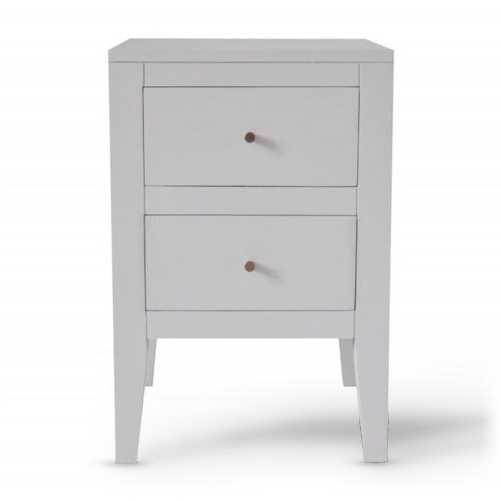 DI Designs Alton White Birch Wood Bedside Table