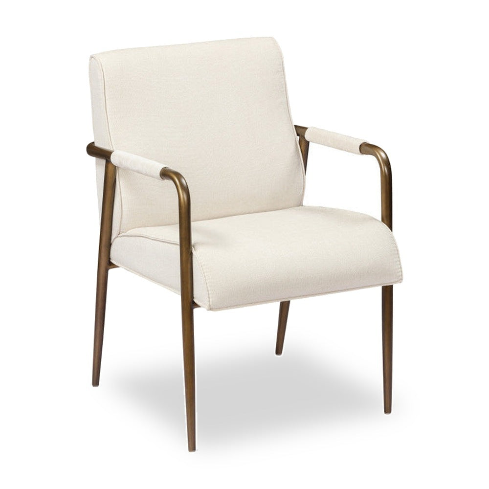 DI Designs Campden Clay Cream Linen & Bronze Club Dining Chair