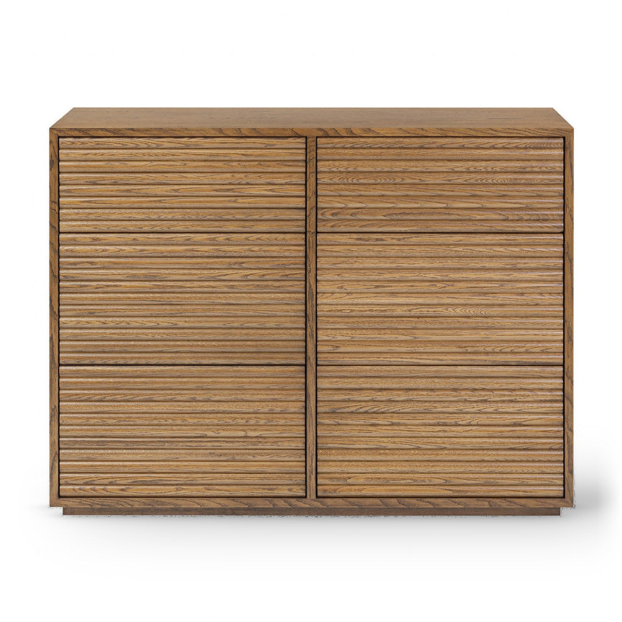 DI Designs Charlton Ribbed Walnut Oak Wood Chest of Drawers | 6 Drawers
