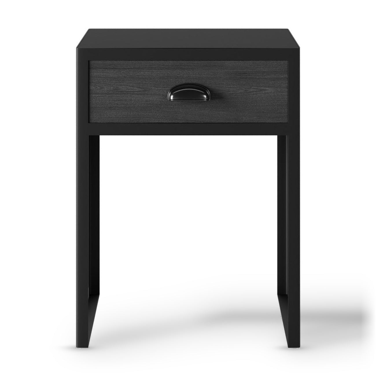 DI Designs Grafton Black Oak Wood Bedside Table