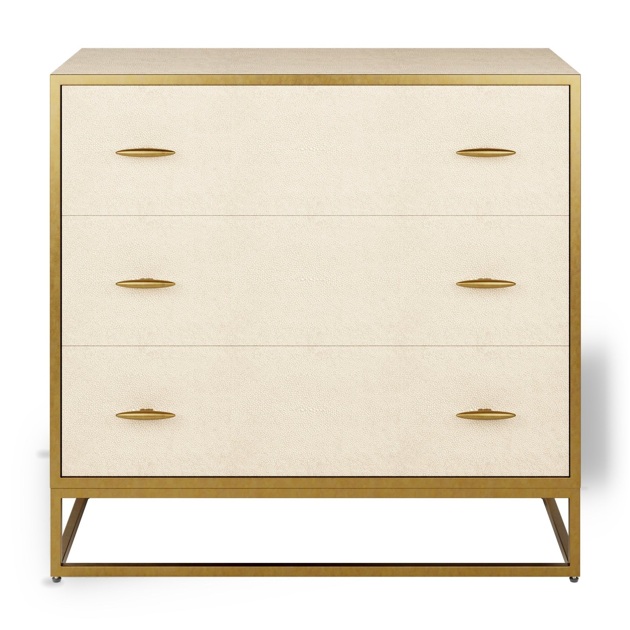 DI Designs Hampton Ivory Shagreen & Gold Chest of Drawers | 3 Drawers