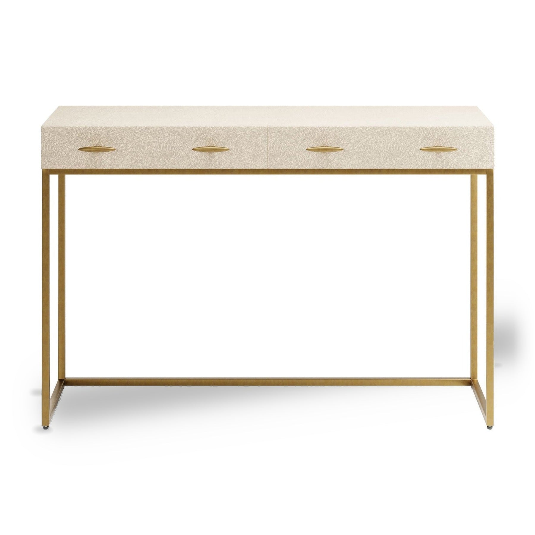 DI Designs Hampton Ivory Shagreen & Gold Console Table