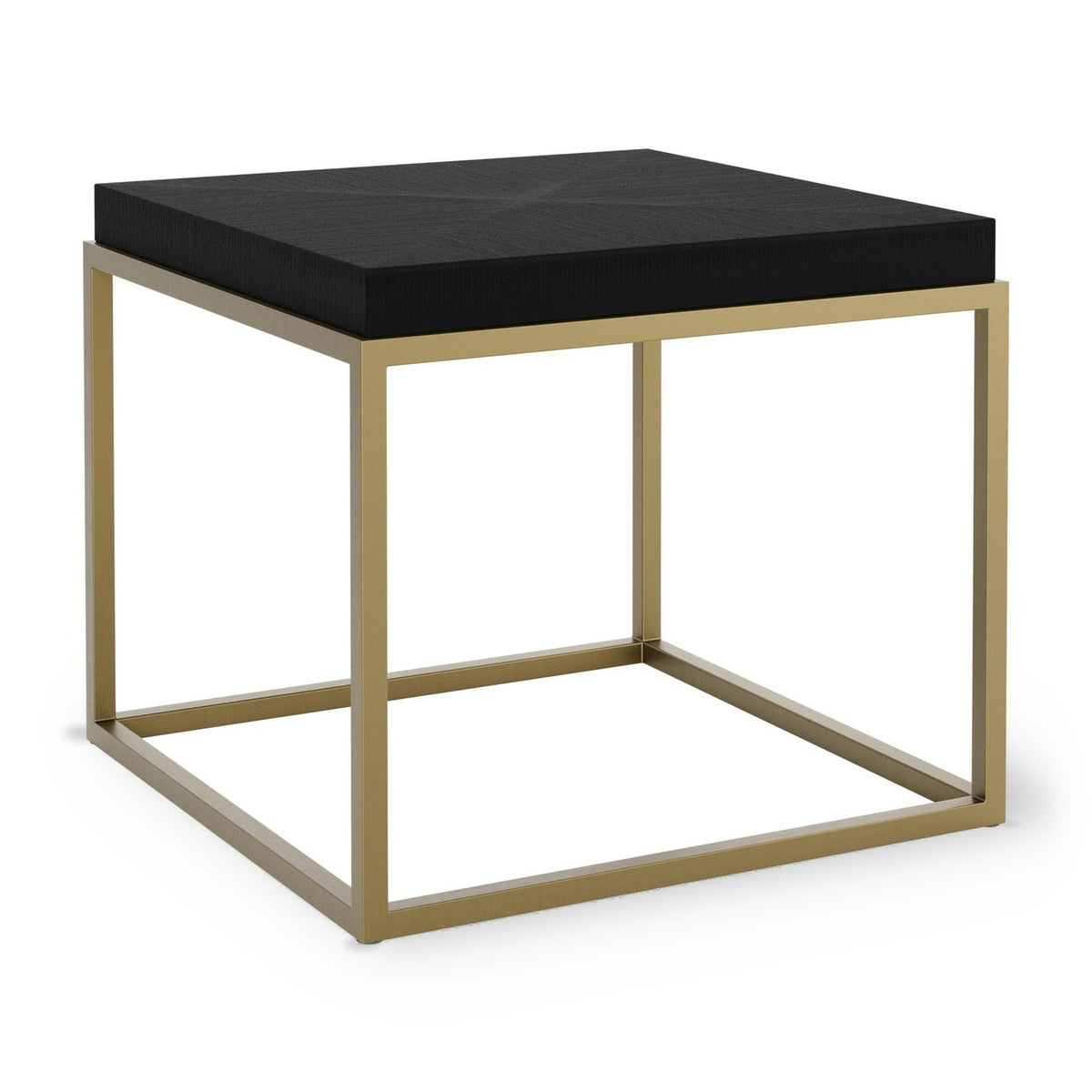 DI Designs Norton Black Oak Wood & Gold Square Side Table