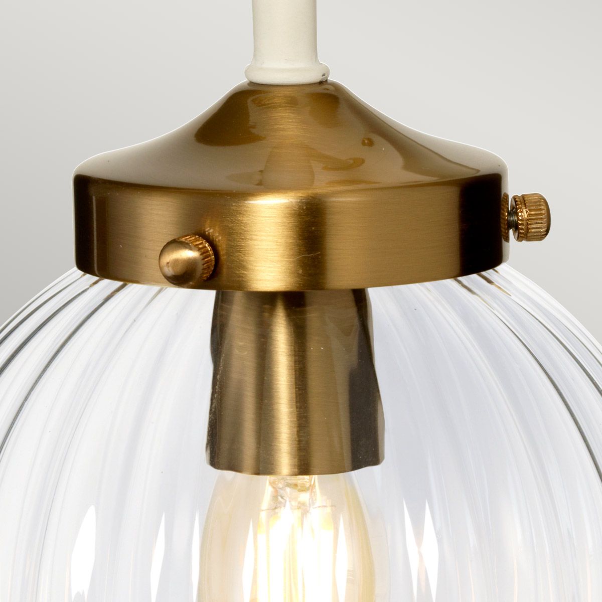Gigi Single Wall Light - Cream & Brass