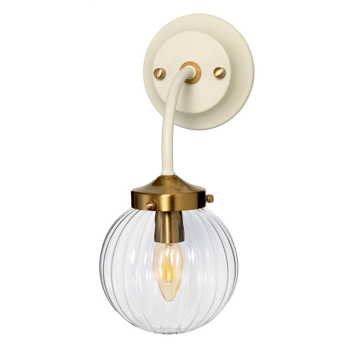 Gigi Single Wall Light - Cream & Brass