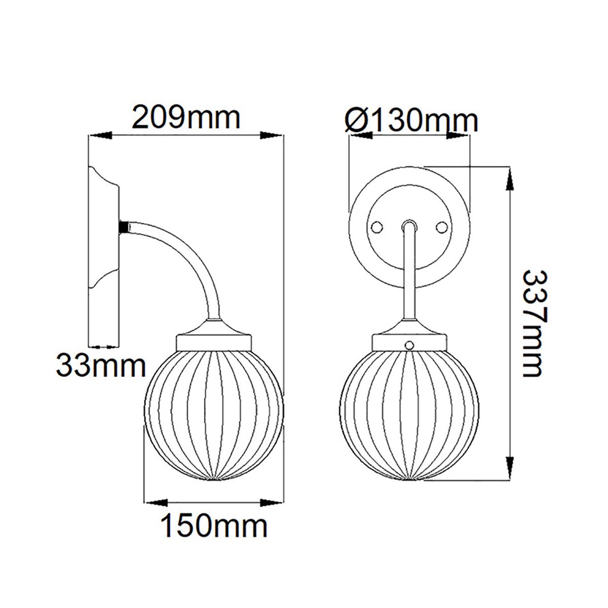 Gigi Single Wall Light - Cream & Brass