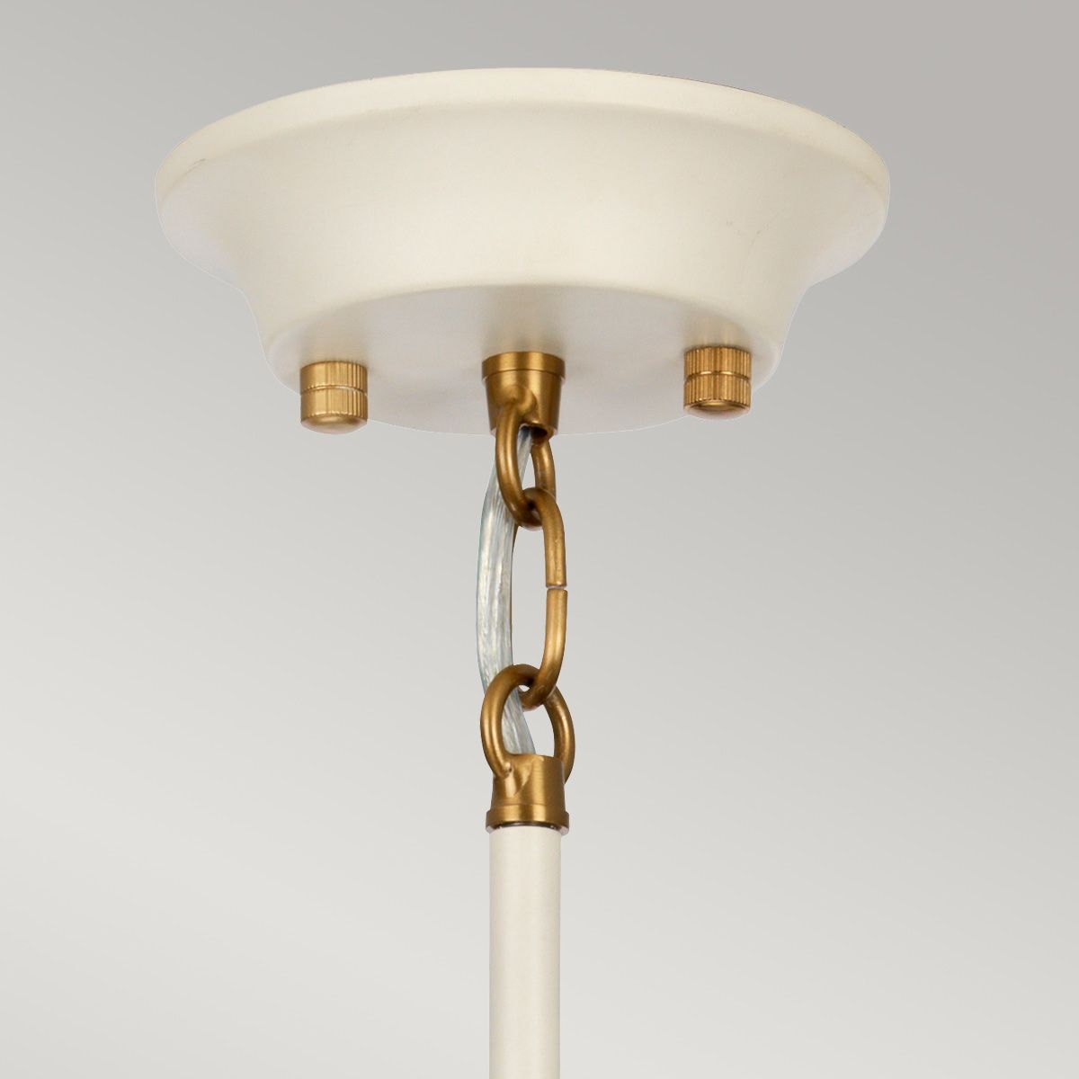 Gigi 5 Light Pendant Light - Cream & Brass