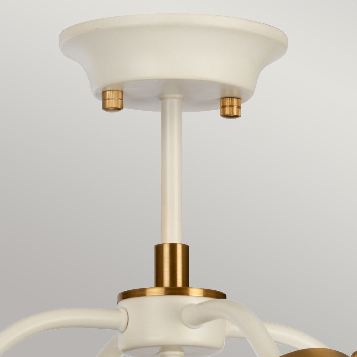 Gigi 5 Light Pendant Light - Cream & Brass