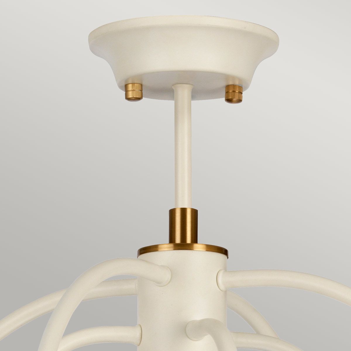 Gigi 9 Light Pendant Light - Cream & Brass