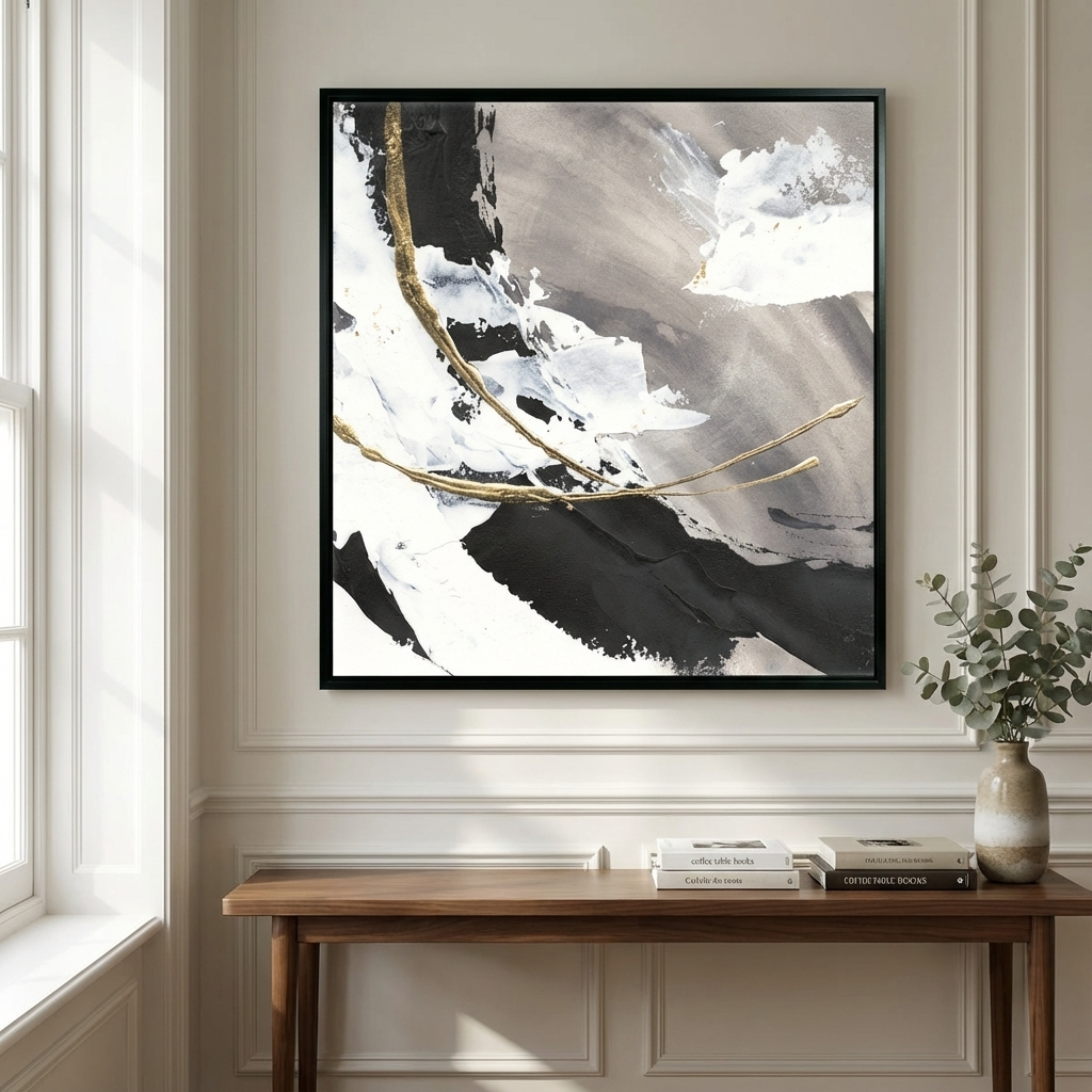Gilded Arcs I - Framed Wall Art - 81.5x81.5cm