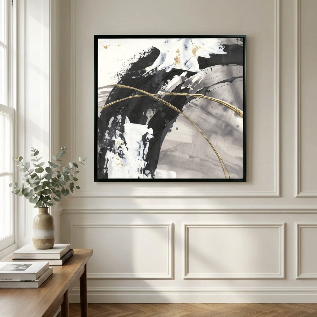 Gilded Arcs II - Framed Wall Art - 81.5x81.5cm