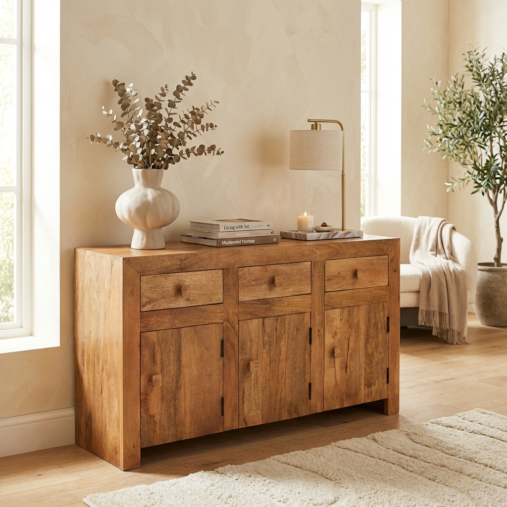 Canterbury Natural Mango Wood Sideboard Large