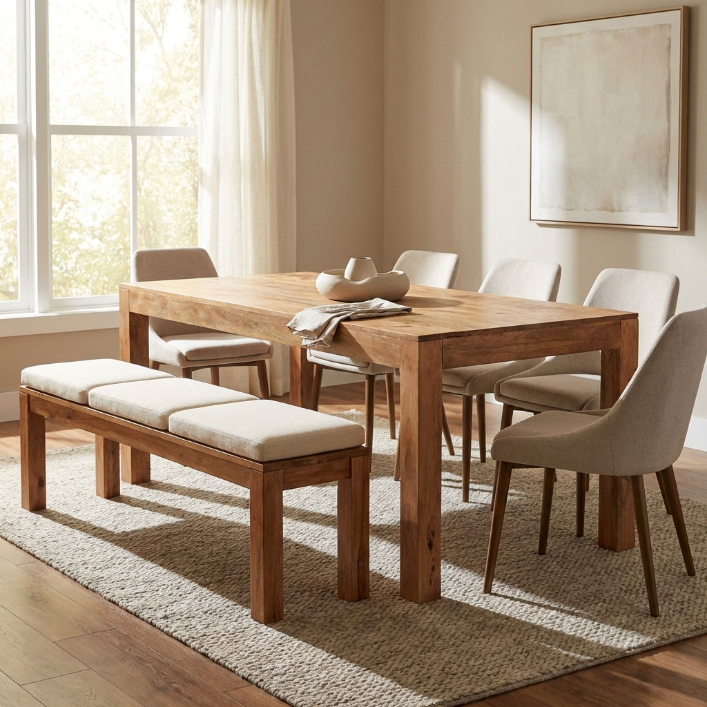 Canterbury Natural Mango Wood Dining Table 180cm