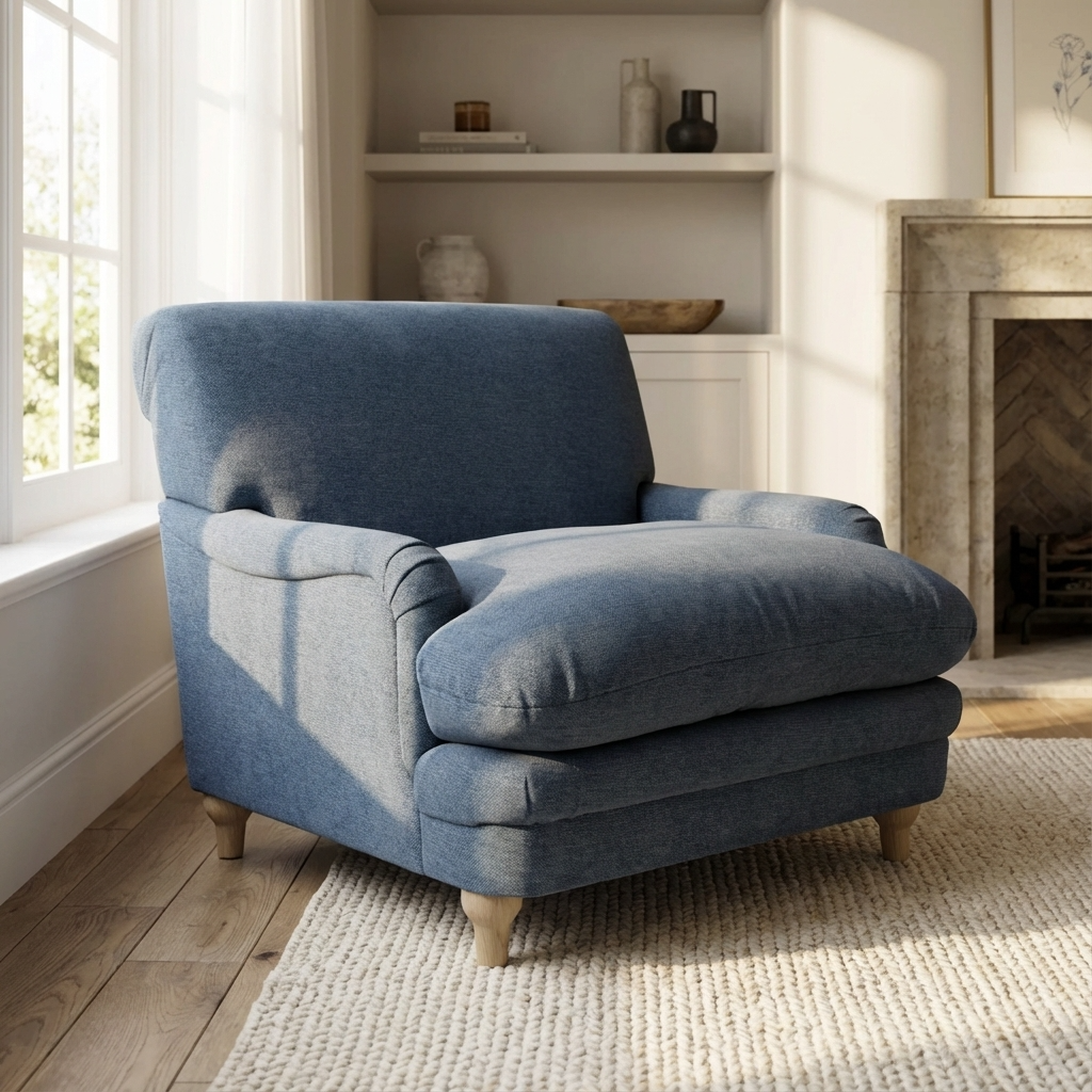 Plumpton Denim Blue Weave Accent Chair