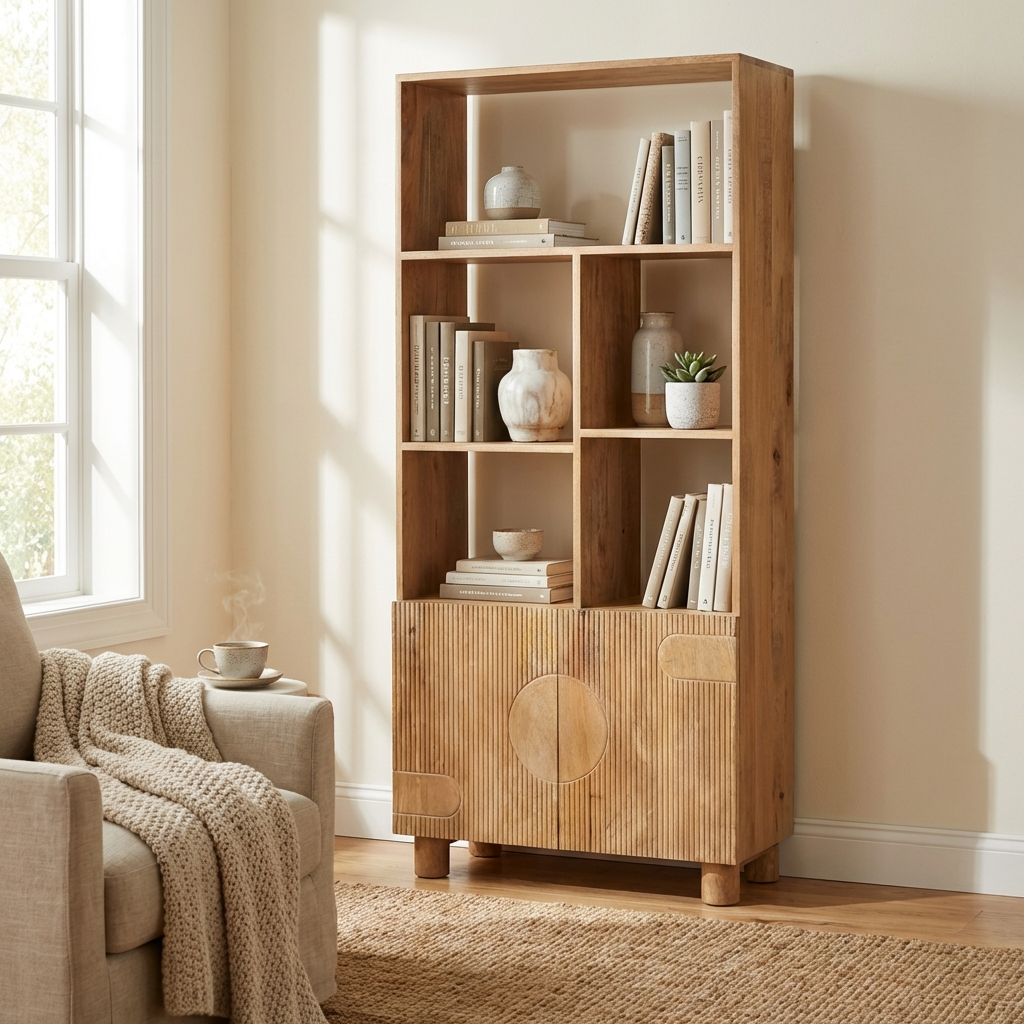 Benton Natural Mango Wood Display Unit