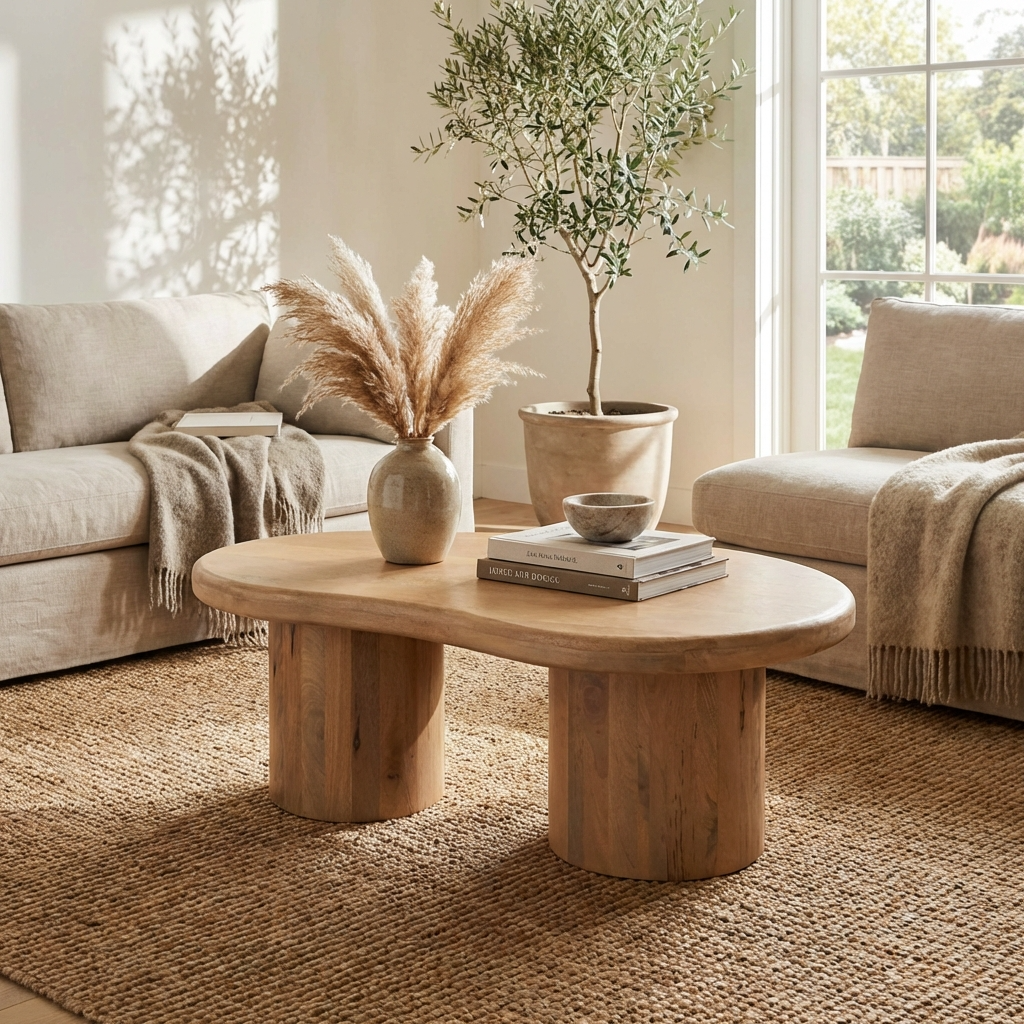 Benton Natural Mango Wood Coffee Table