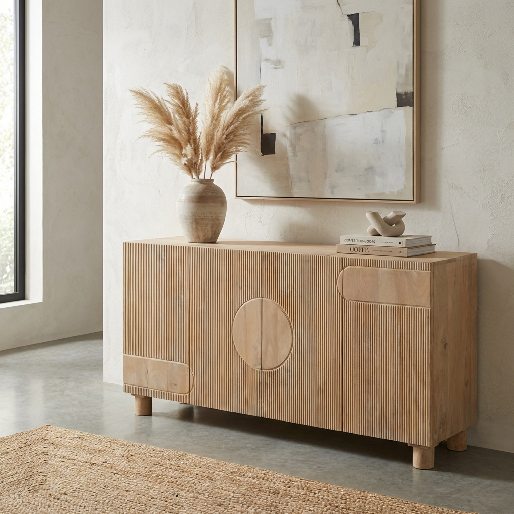 Benton Natural Mango Wood Sideboard