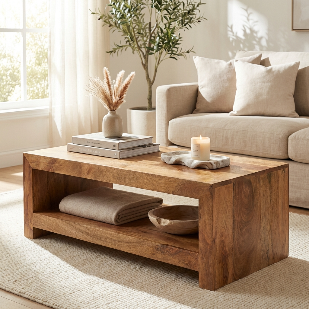 Canterbury Natural Mango Wood Rectangle Coffee Table