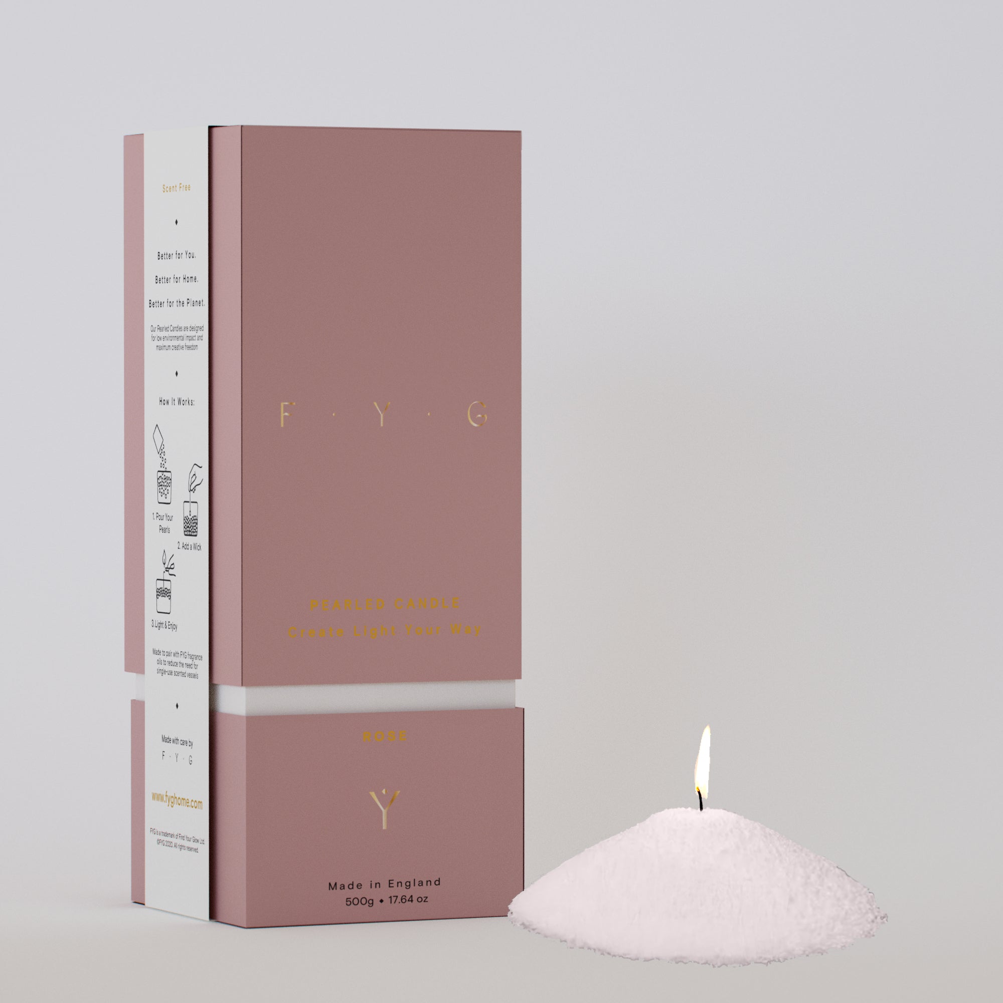 Candle Pearls Rose