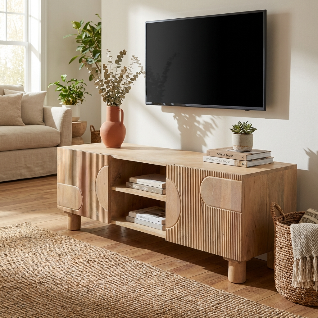 Benton Natural Mango Wood TV Unit